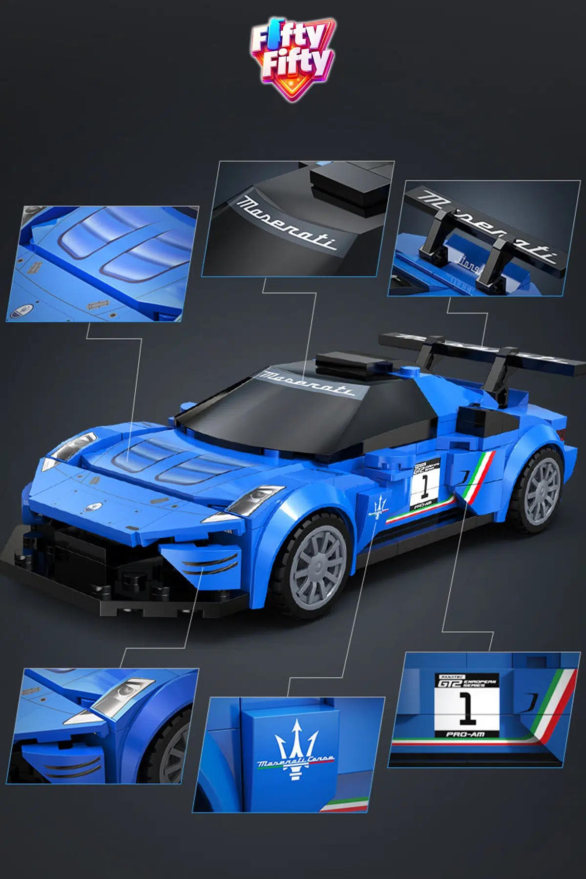 Cada Maserati GT2 1:24 C55031W (240 Parça) Oyuncak Yapım Seti Blok Araba FFCADA-C55031W