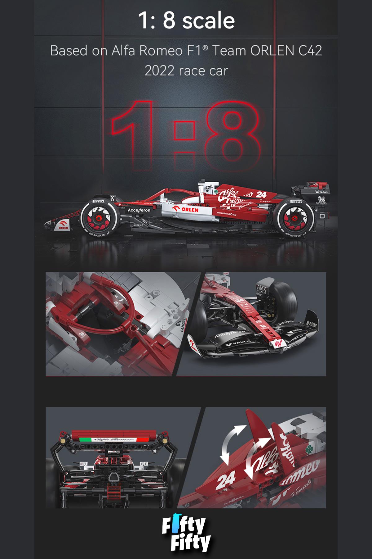 Cada Alfa Romeo F1 Orlean C42 -C64005W (1868 Parça) Oyuncak Yapım Seti