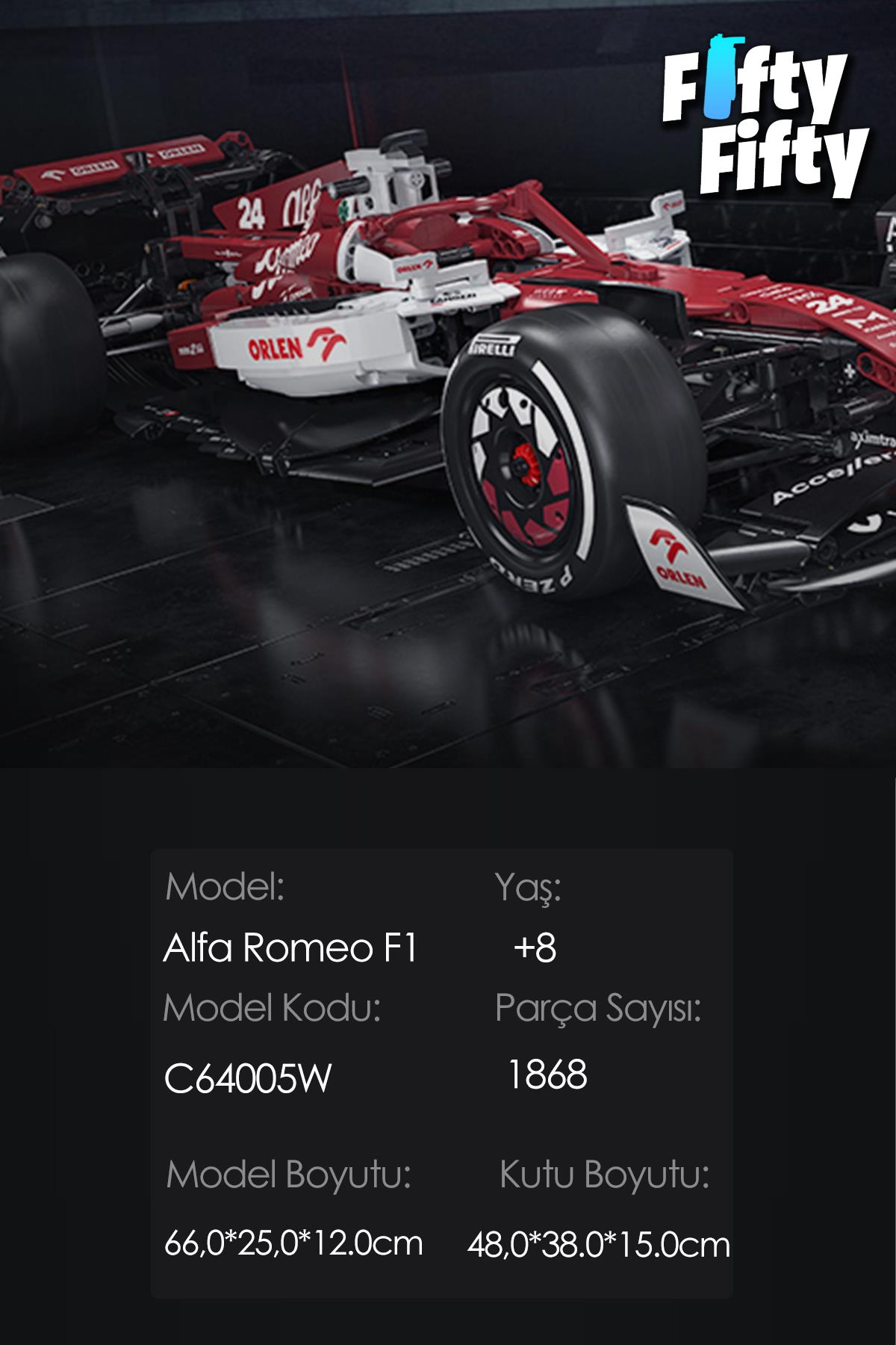 Cada Alfa Romeo F1 Orlean C42 -C64005W (1868 Parça) Oyuncak Yapım Seti