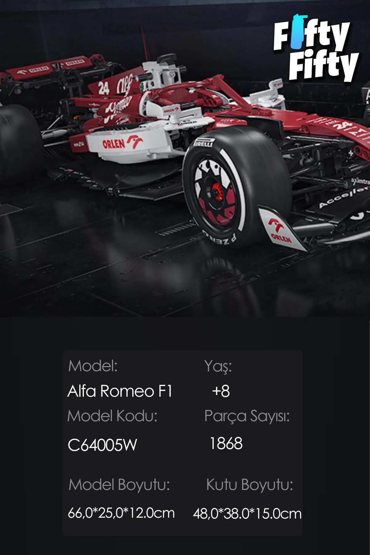 Cada Alfa Romeo F1 Orlean C42 -C64005W (1868 Parça) Oyuncak Yapım Seti