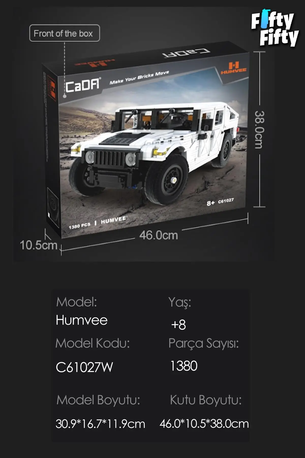 Cada Humvee -C61027W (1380 Parça) Profesyonel Oyuncak Yapım Seti