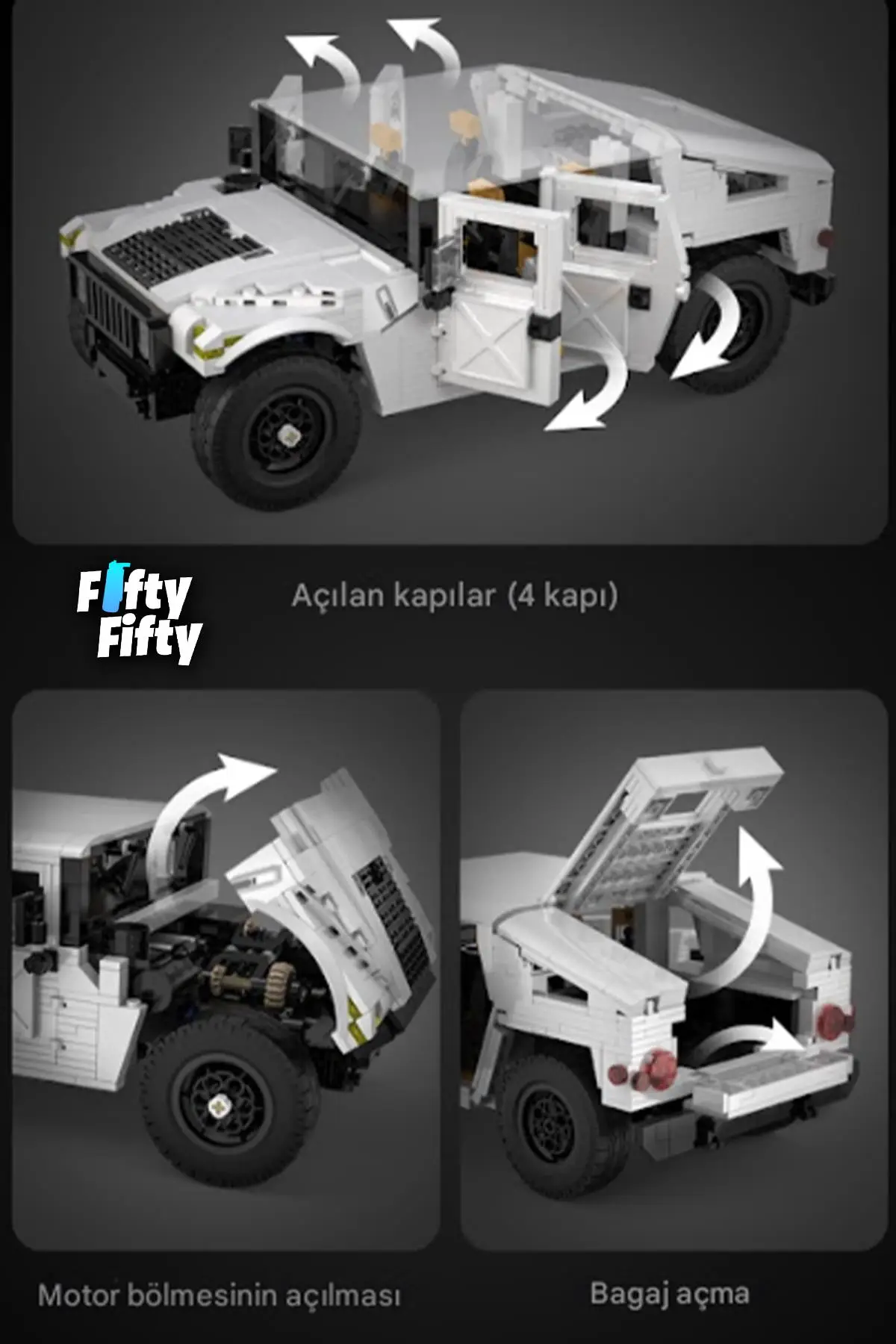 Cada Humvee -C61027W (1380 Parça) Profesyonel Oyuncak Yapım Seti