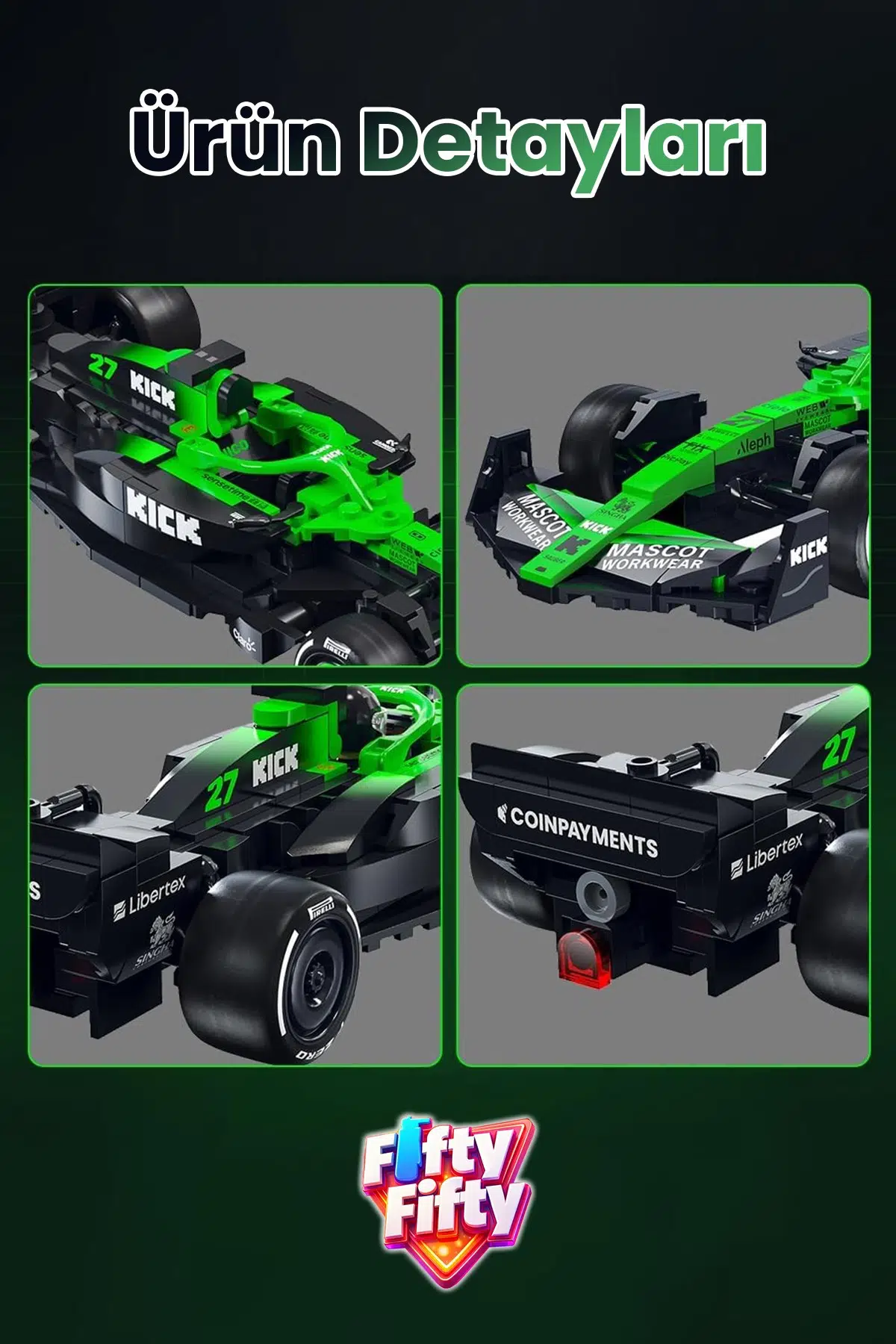 Cada Sauber F1 C45 2025 Formula Aracı 1/24 Scale -C55082W (348 Parça) Oyuncak Yapım Seti Blok Araba