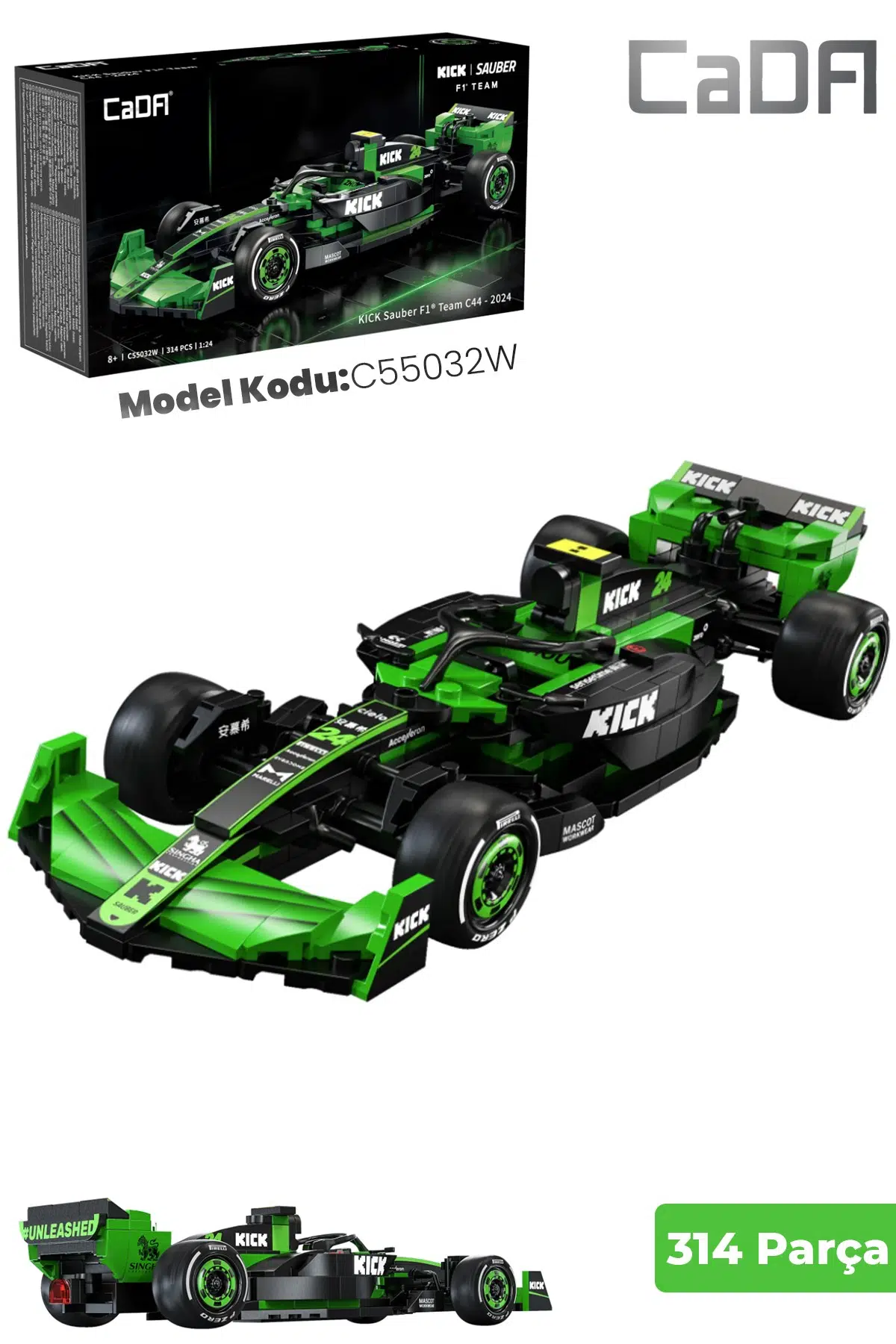 Cada F1 Formula Aracı Sauber1/24 Scale -C55032W (314 Parça) Oyuncak Yapım Seti FFCADA-C55032W