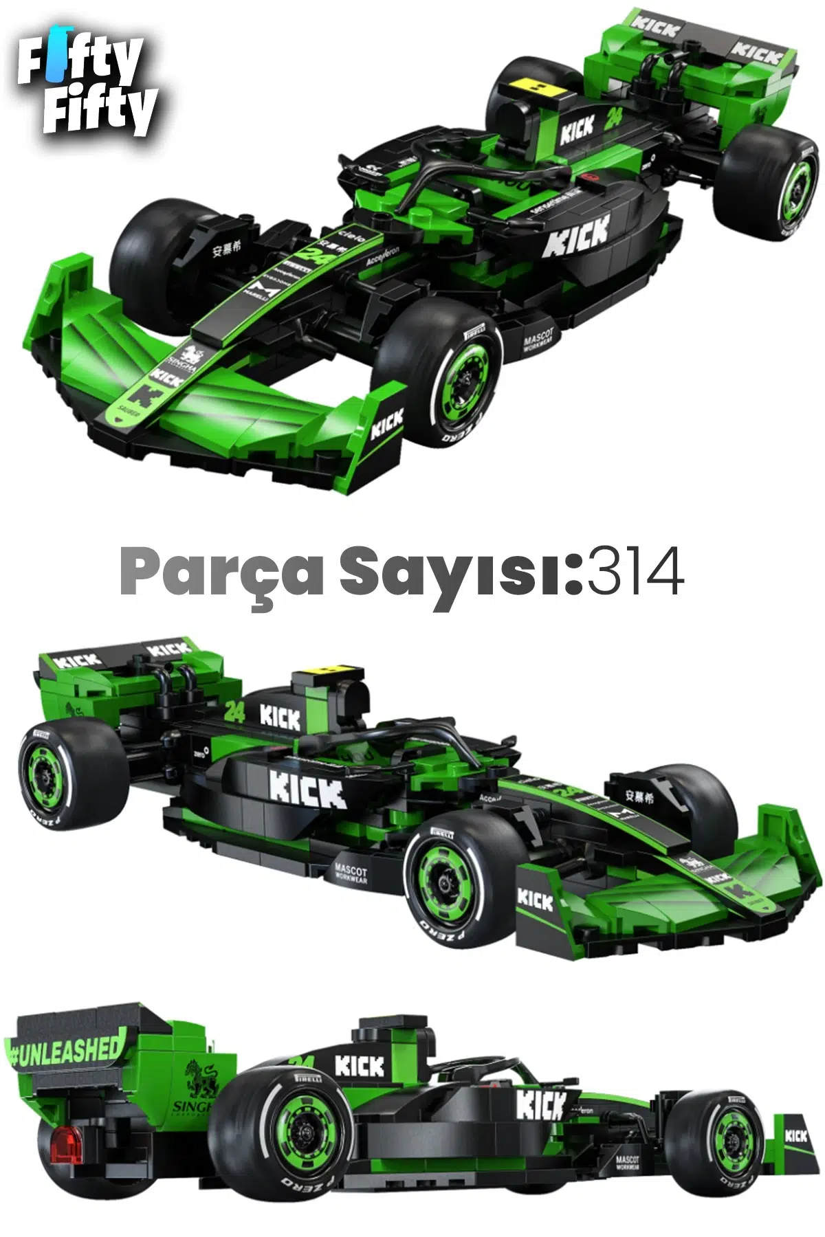 Cada F1 Formula Aracı Sauber1/24 Scale -C55032W (314 Parça) Oyuncak Yapım Seti FFCADA-C55032W