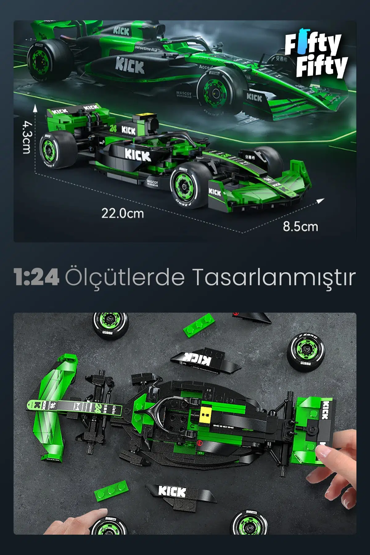 Cada F1 Formula Aracı Sauber1/24 Scale -C55032W (314 Parça) Oyuncak Yapım Seti FFCADA-C55032W