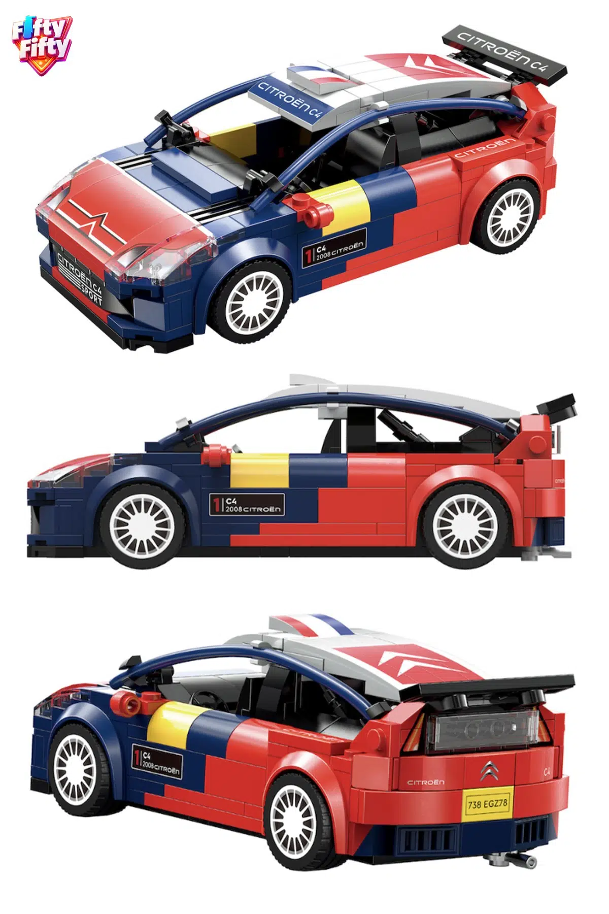 Cada 2008 Citroen C4 WRC (296 Parça) Oyuncak Yapım Seti Blok Araba -FFCADA-C55033W