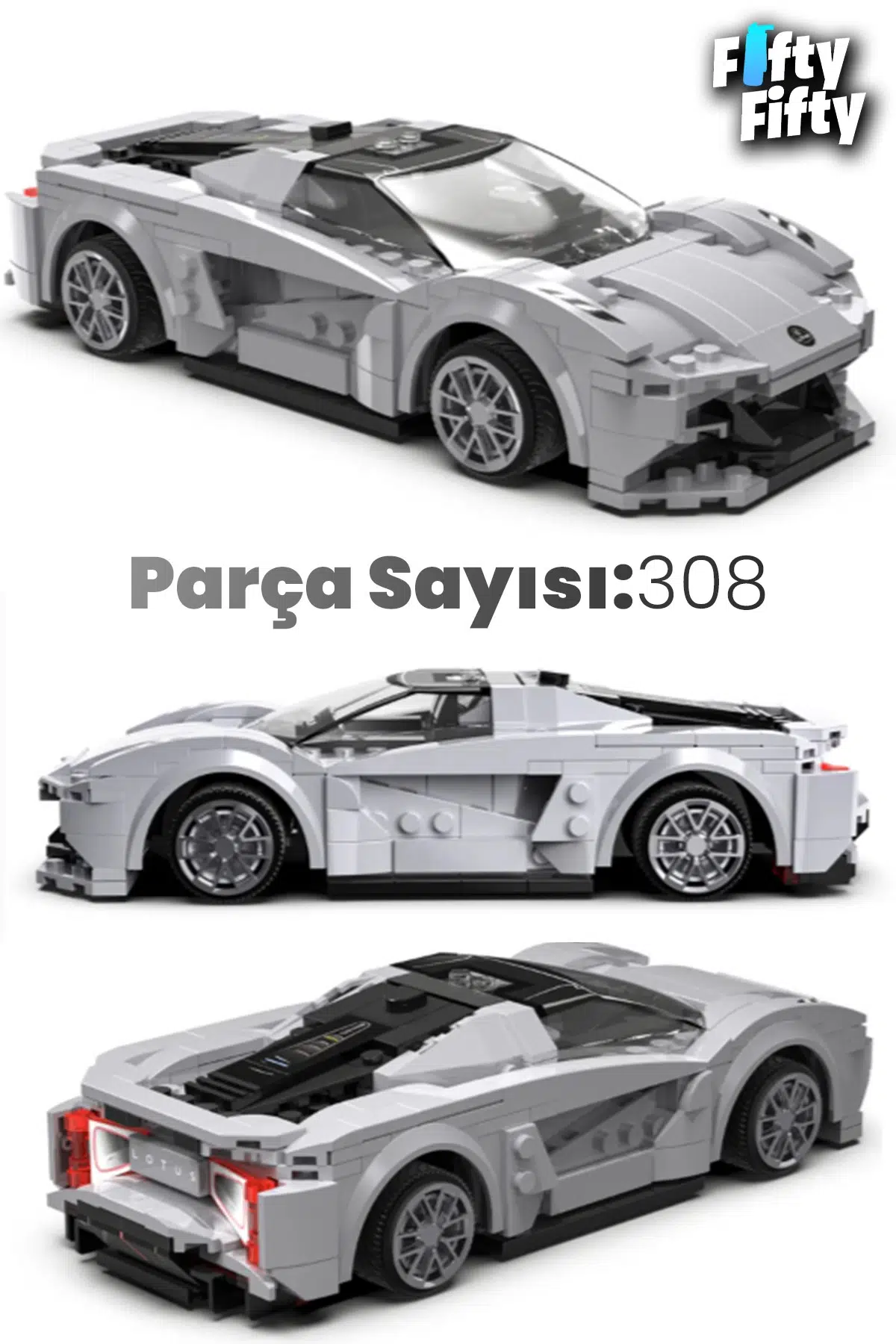 Cada Uzaktan Kumandalı Lotus Evija -C51071W (308 Parça) Oyuncak Yapım Seti Blok Araba 