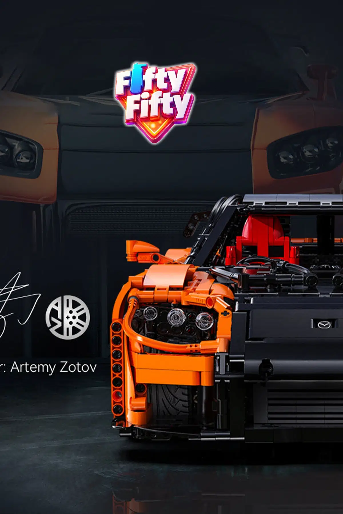 CaDA Uzaktan Kumandalı Mazda RX-7 3305 PARÇA Premium Yarış Aracı Yapım Seti -FFC61502W-3305