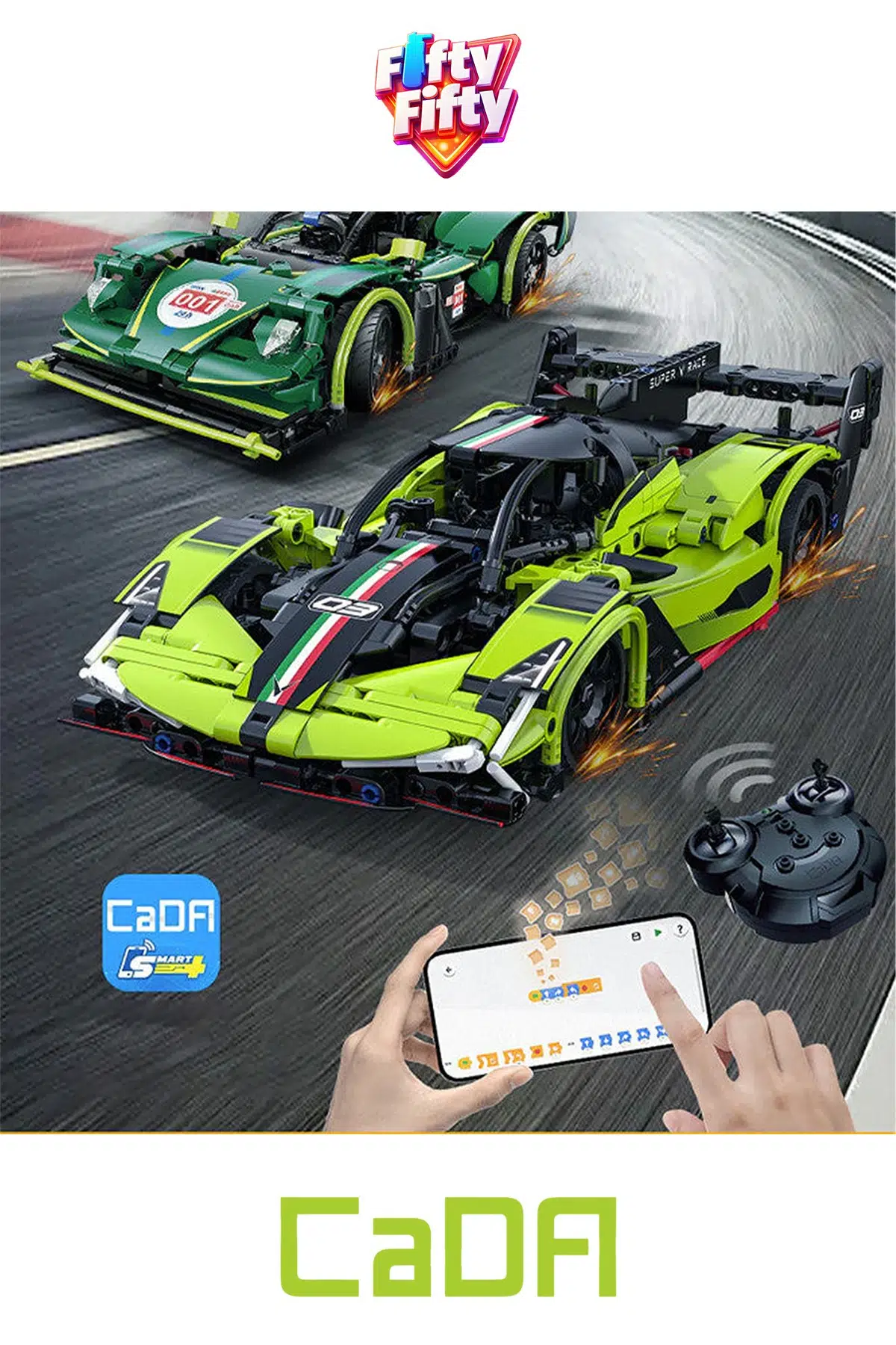 Cada Uzaktan Kumandalı Phantom Wing Sport Car (395 Parça) Oyuncak Yapım Seti Blok Araba -FFCADA-C51303W