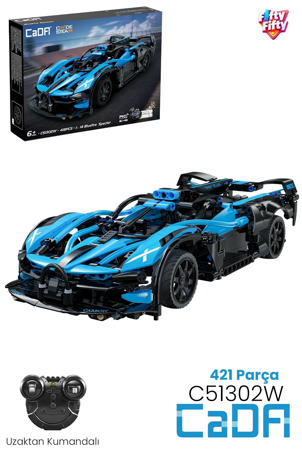 Cada Uzaktan Kumandalı BlueFire Specter (421 Parça) Oyuncak Yapım Seti Blok Araba -FFCADA-C51302W