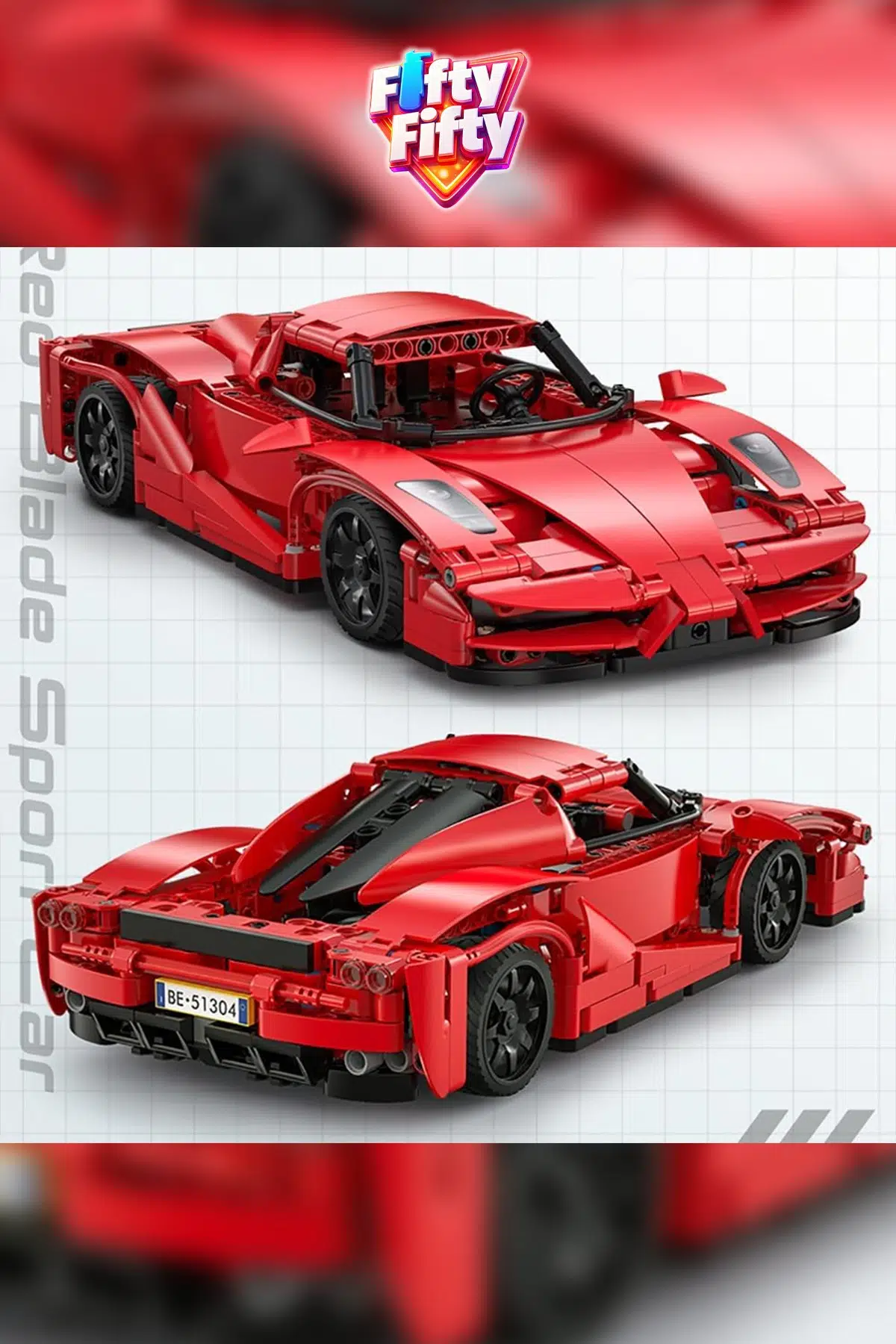 Cada Uzaktan Kumandalı Red Blade Spor Araba (405 Parça) Oyuncak Yapım Seti Blok Araba -FFCADA-C51304w