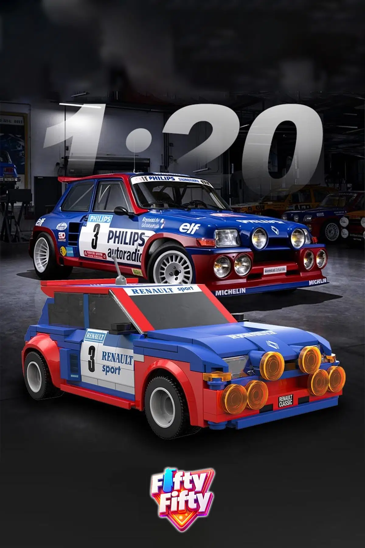 Cada Uzaktan Kumandalı Renault 5 Maxi Turbo (282 Parça) Oyuncak Yapım Seti Blok Araba -FFCADA-C51095w