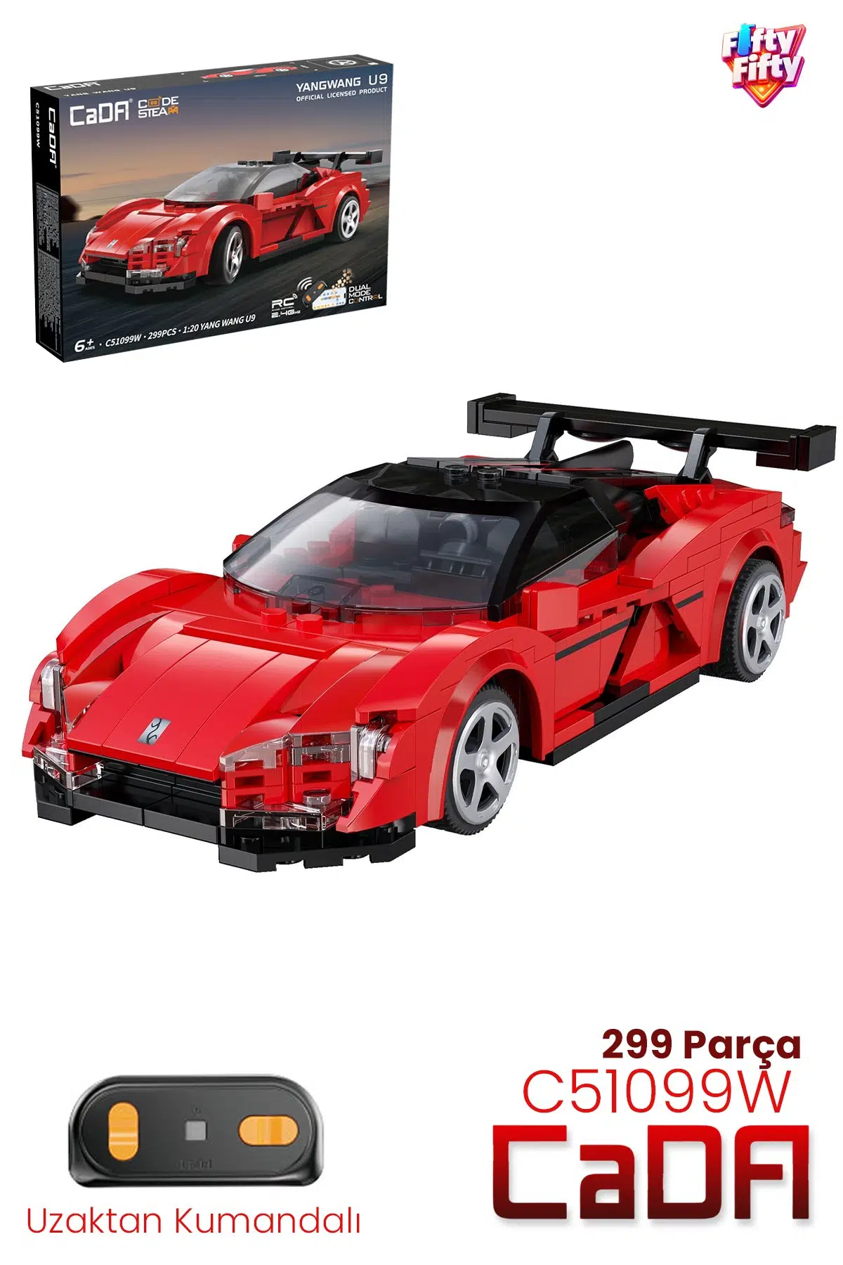 Cada Uzaktan Kumandalı YangWang U9 Supercar 1:20 C51099W (299 Parça) Oyuncak Yapım Seti Blok Araba