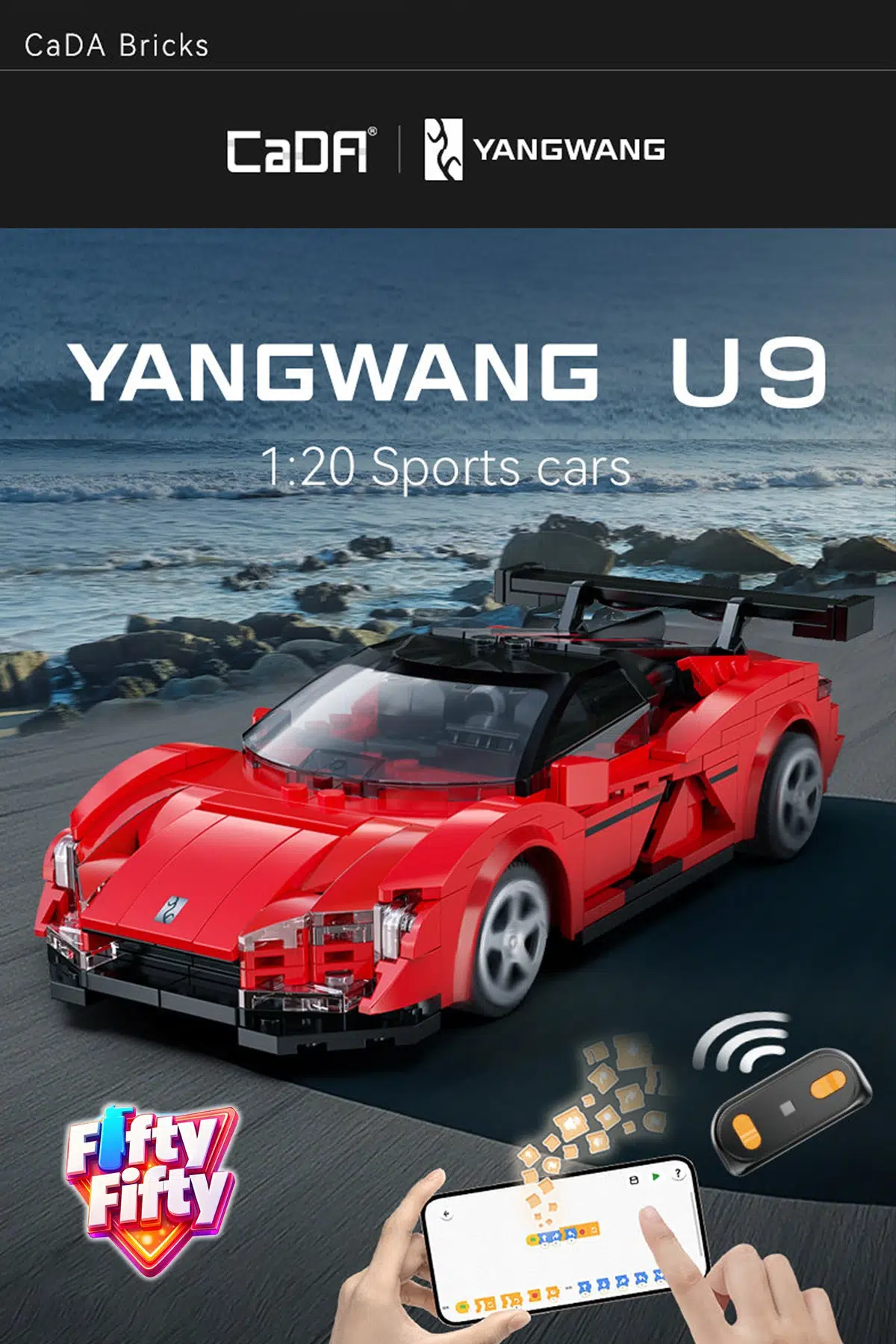 Cada Uzaktan Kumandalı YangWang U9 Supercar 1:20 C51099W (299 Parça) Oyuncak Yapım Seti Blok Araba