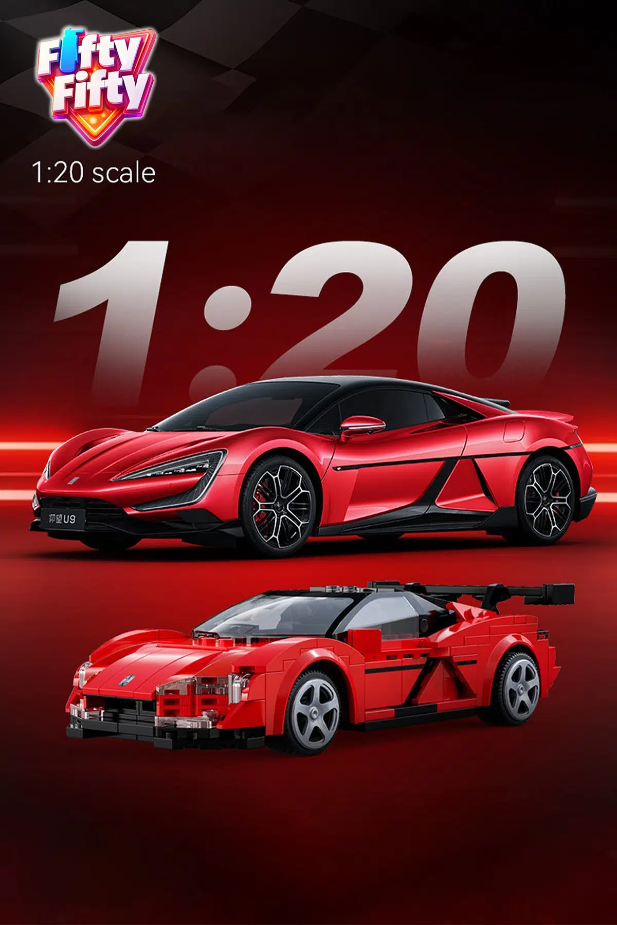 Cada Uzaktan Kumandalı YangWang U9 Supercar 1:20 C51099W (299 Parça) Oyuncak Yapım Seti Blok Araba
