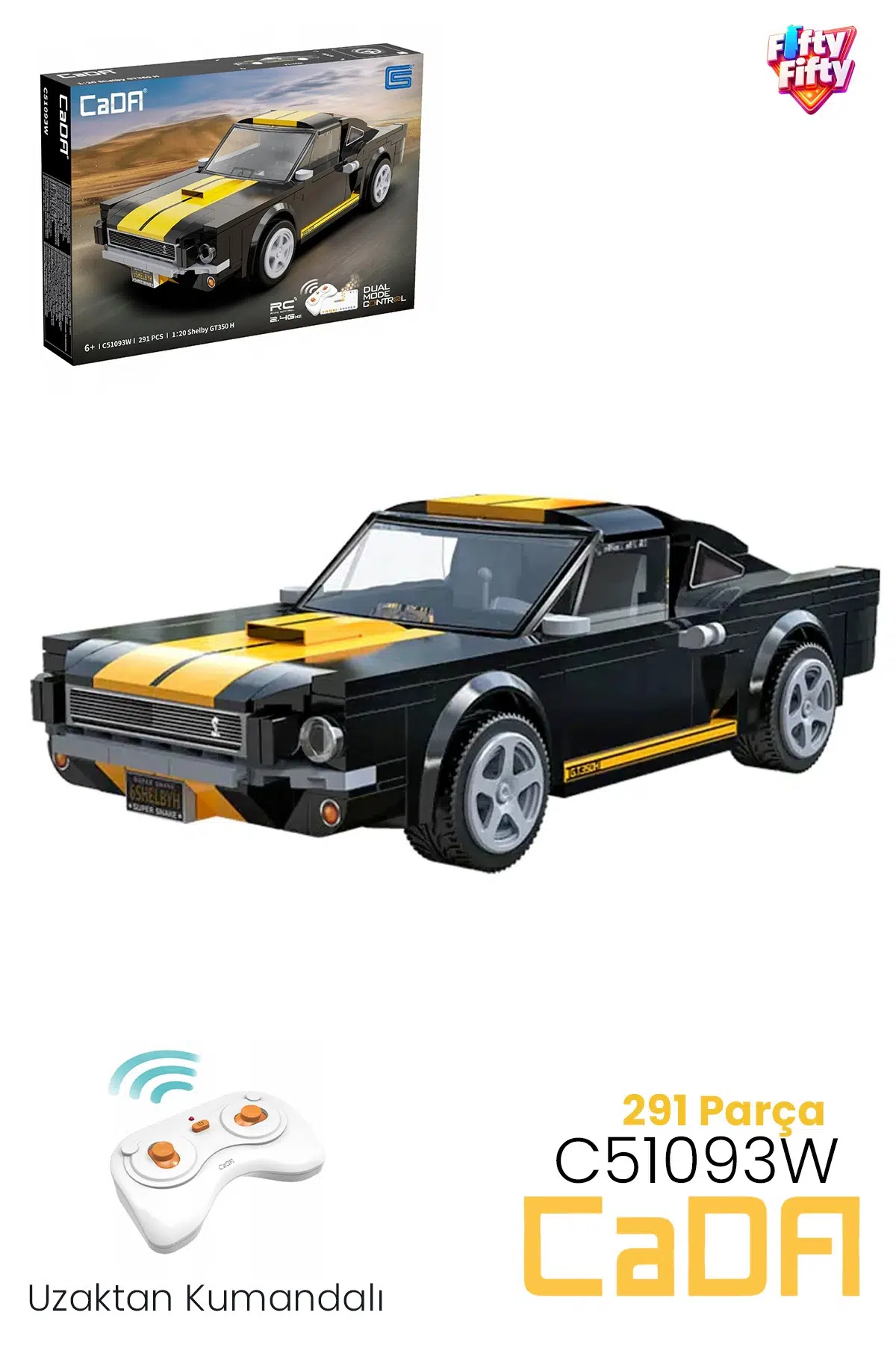 Cada Uzaktan Kumandalı Shelby GT350 H 1:20 C51093W (291 Parça) Oyuncak Yapım Seti Blok Araba