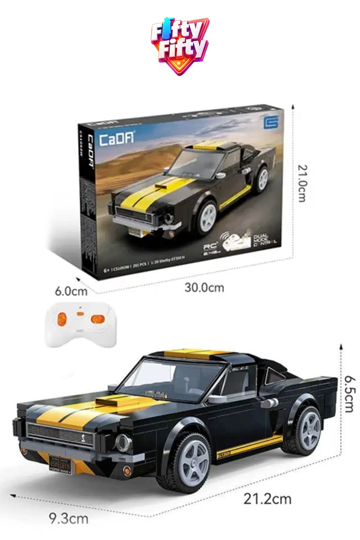 Cada Uzaktan Kumandalı Shelby GT350 H 1:20 C51093W (291 Parça) Oyuncak Yapım Seti Blok Araba