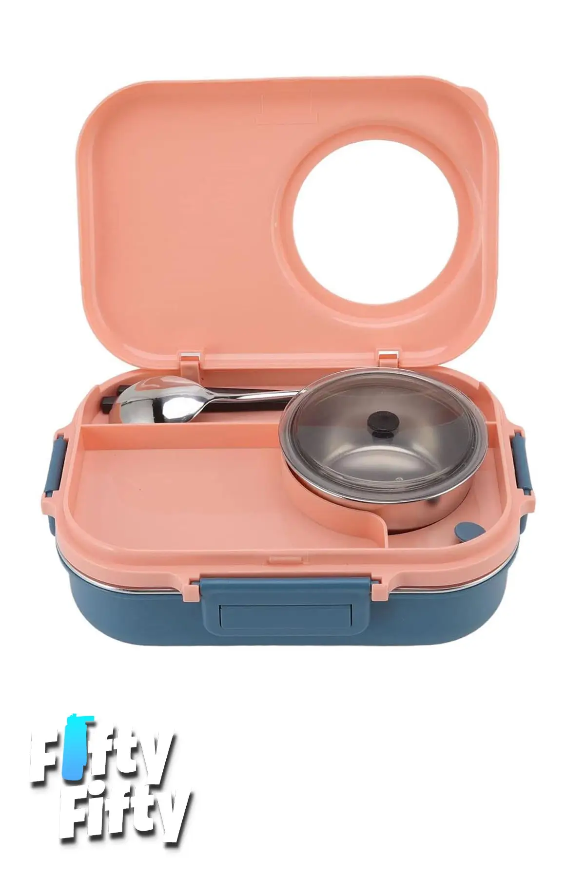 Vagonlife 1100 ML Çorba Kaseli-Metal Kaşıklı Paslanmaz Çelik Bento Lunch Box Yeni Nesil Sefer Tası-ffbl70100