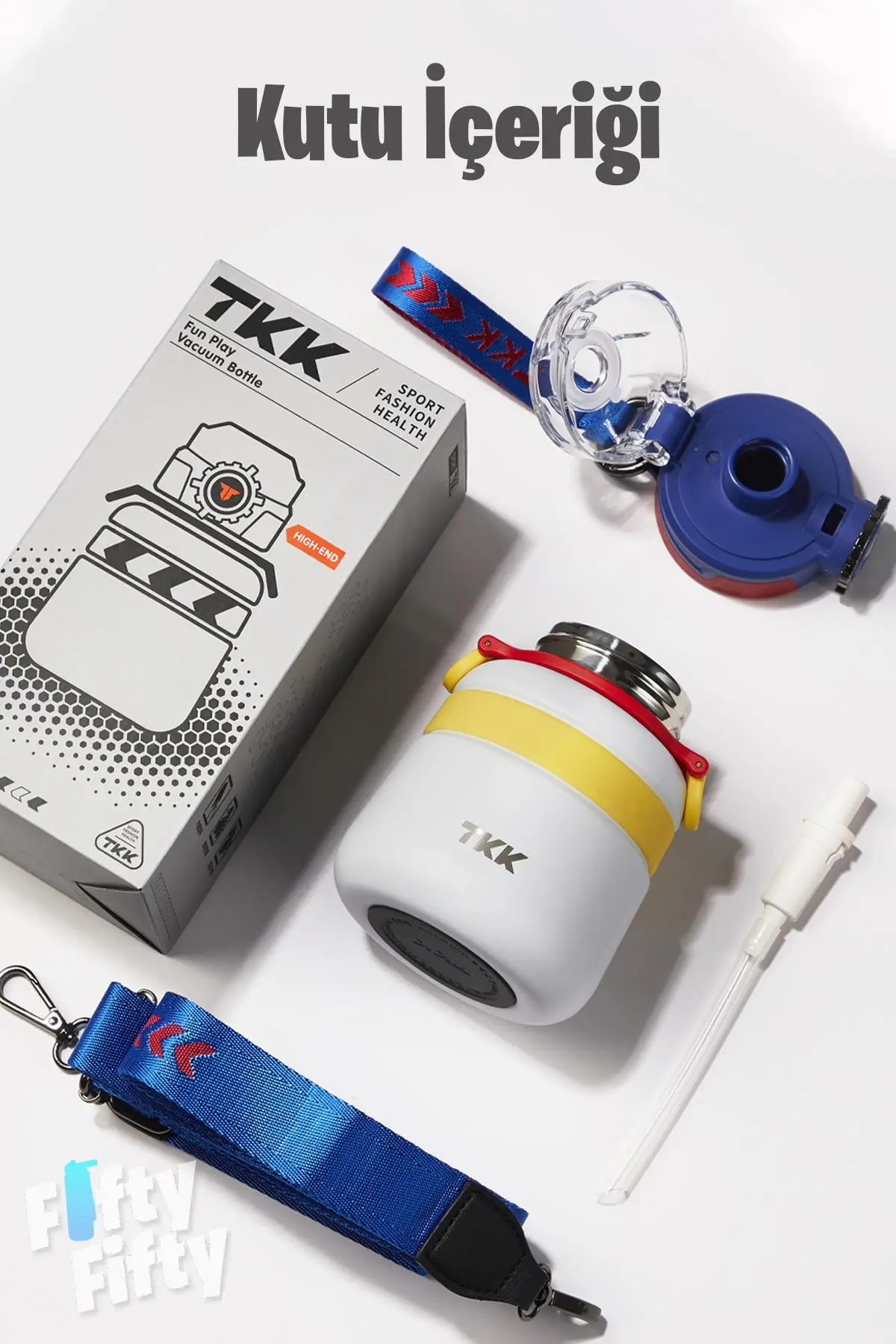 TKK 600 ML Çelik Su Matarası Çift Kullanım Pipetli/Rahat İçim 12 Saat Sıcak/24 Saat Soğuk Termos -2029-600ml