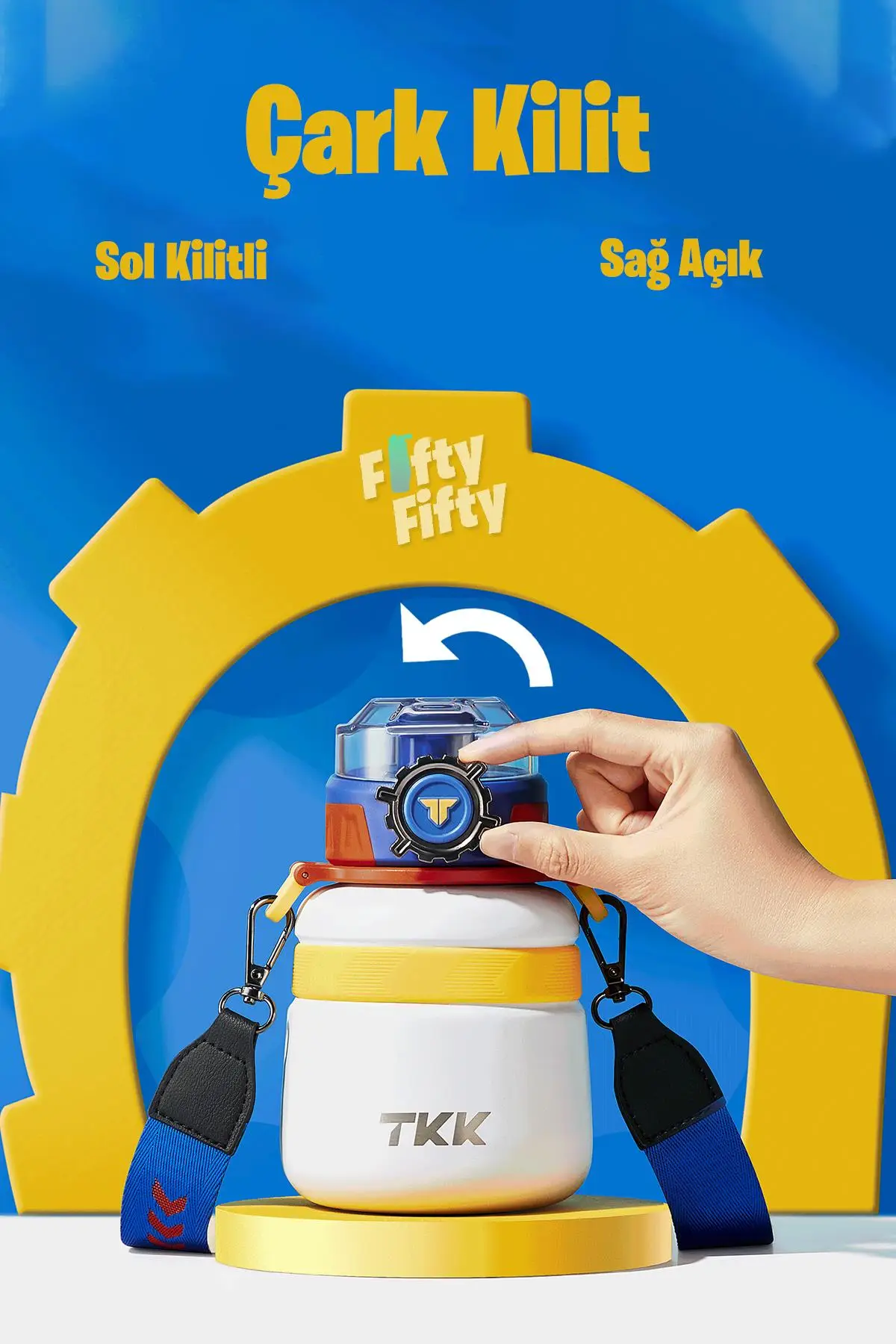 TKK 600 ML Çelik Su Matarası Çift Kullanım Pipetli/Rahat İçim 12 Saat Sıcak/24 Saat Soğuk Termos -2029-600ml