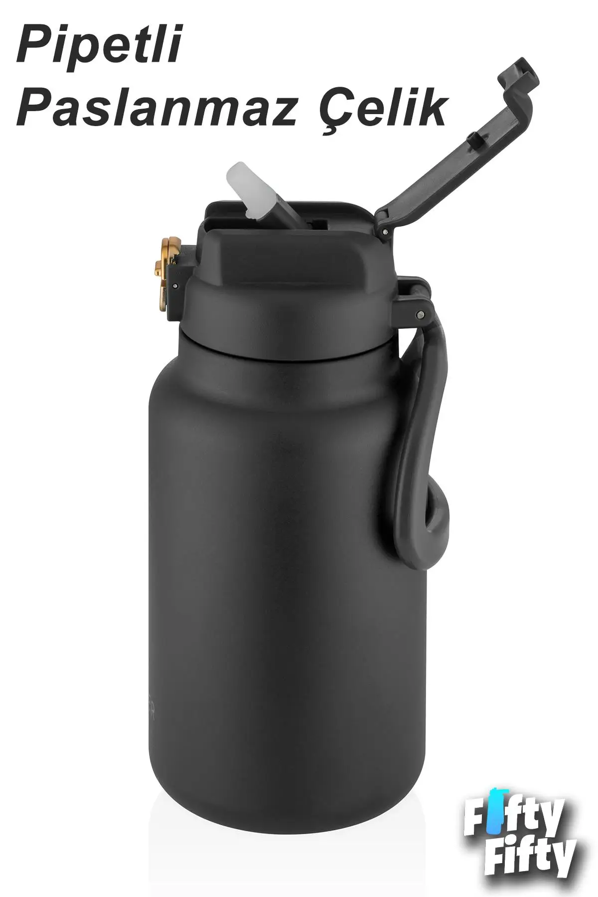 Vagonlife DILLER 1000ml Pipetli Taşıma Kulplu Çelik Matara 6 saat sıcak/soğuk tutma süresi 4 farklı renk