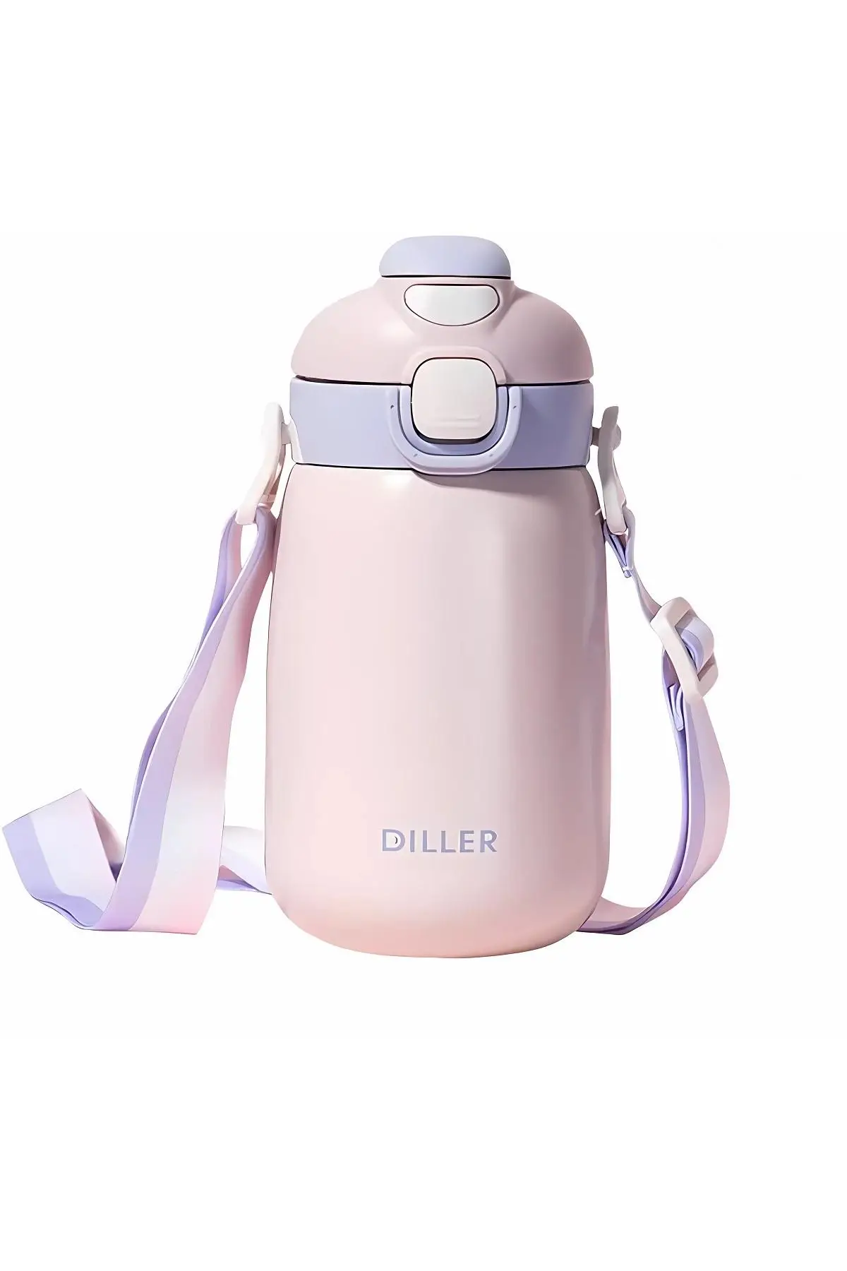 DILLER Tek Kapak Çift Kullanım Pipetli/Pipetsiz 420ml Askılı Çelik Su Matarası 6 saat sıcak/soğuk