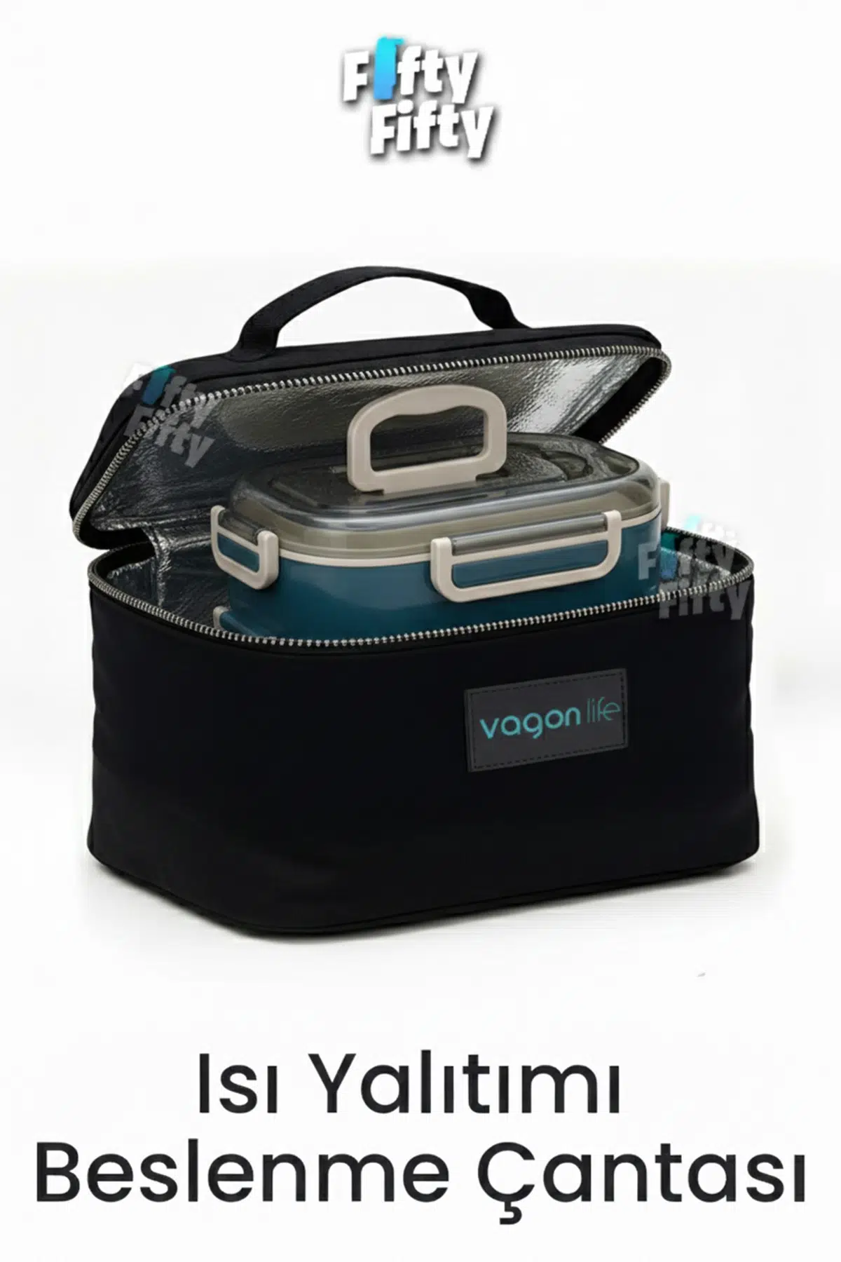 Isı Yalıtımlı Termal Yemek Beslenme Çantası Mama Taşıma Termos Çanta Sıcak ve Soğuk Cepli -FFVGNB1062