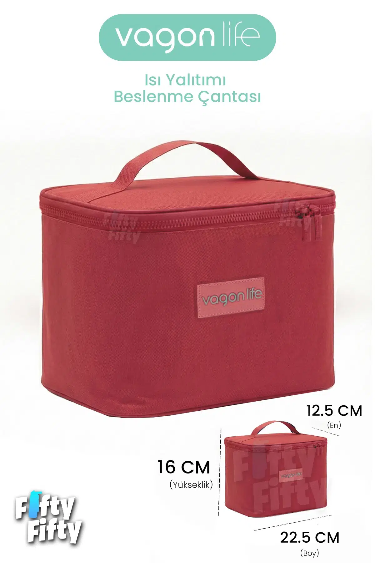 Isı Yalıtımlı Termal Yemek Beslenme Çantası Mama Taşıma Termos Çanta Sıcak ve Soğuk Cepli -FFVGNB1063 - Yavruağzı