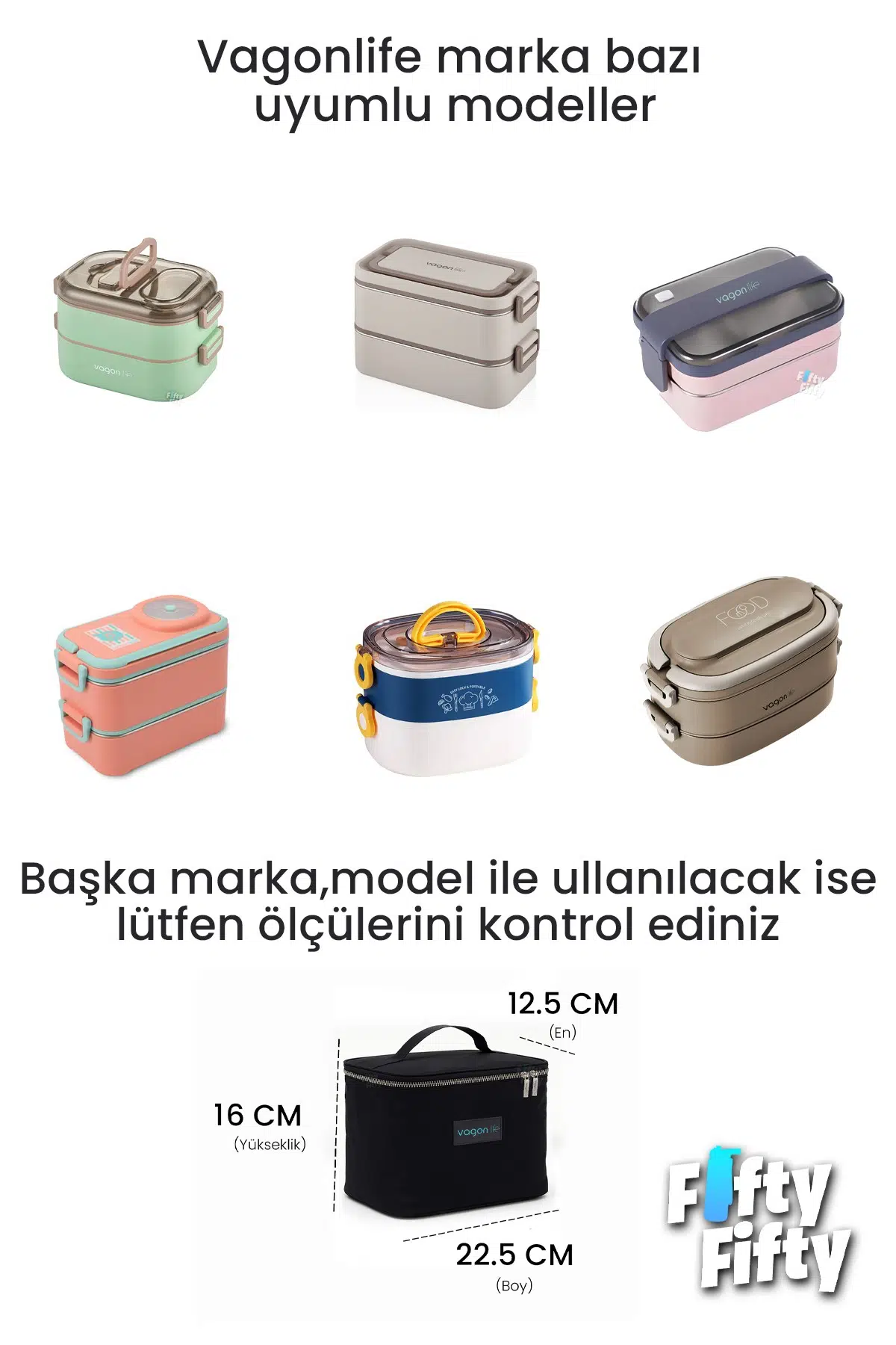 Isı Yalıtımlı Termal Yemek Beslenme Çantası Mama Taşıma Termos Çanta Sıcak ve Soğuk Cepli -FFVGNB1063