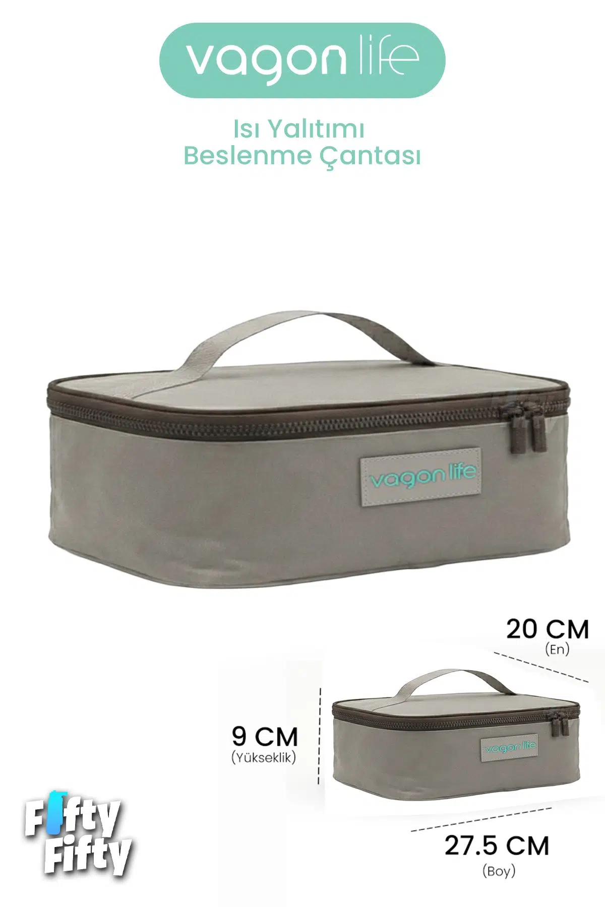 Isı Yalıtımlı Termal Yemek Beslenme Çantası Mama Taşıma Termos Çanta Sıcak ve Soğuk -FFVGNB1060 - Bej