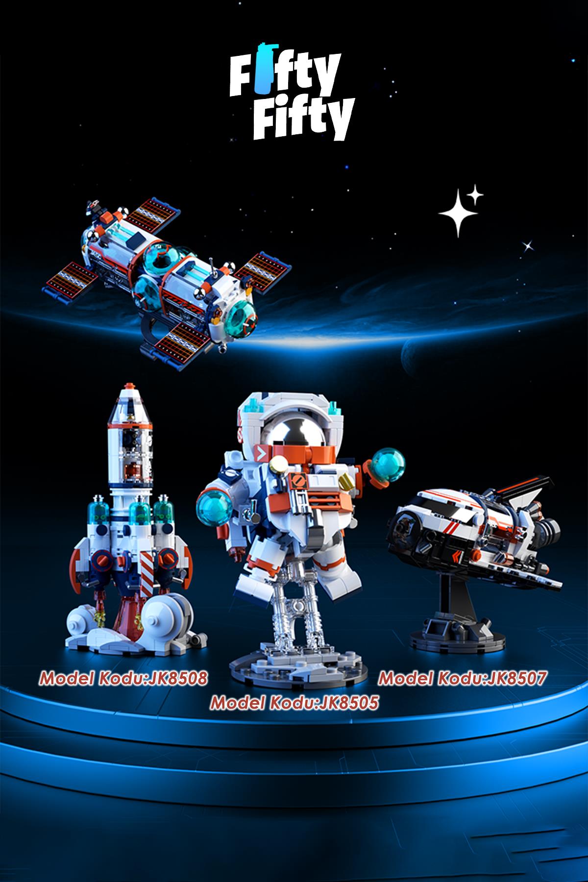 Jaki Mini Space Serisi/astronot -JK8505 (+302 Parça) Oyuncak Yapım Seti