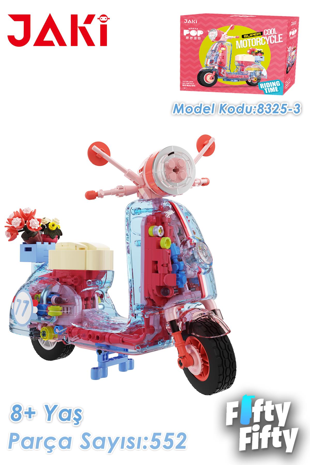 Jaki Maker Pop Süper Havalı Motosiklet -JK8325-3 (552 Parça) Oyuncak Yapım Seti