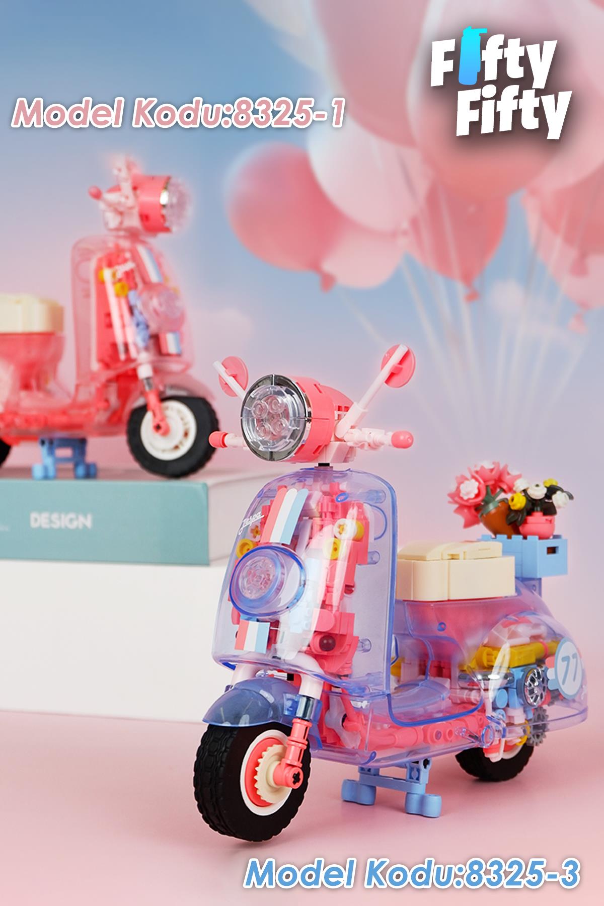 Jaki Maker Pop Süper Havalı Motosiklet -JK8325-3 (552 Parça) Oyuncak Yapım Seti