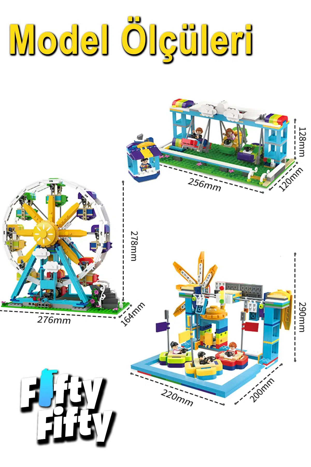 Jaki Maker Pop 3 In 1 Lunapark -3 Farklı Model Içerir- (1107 Parça) Oyuncak Yapım Seti