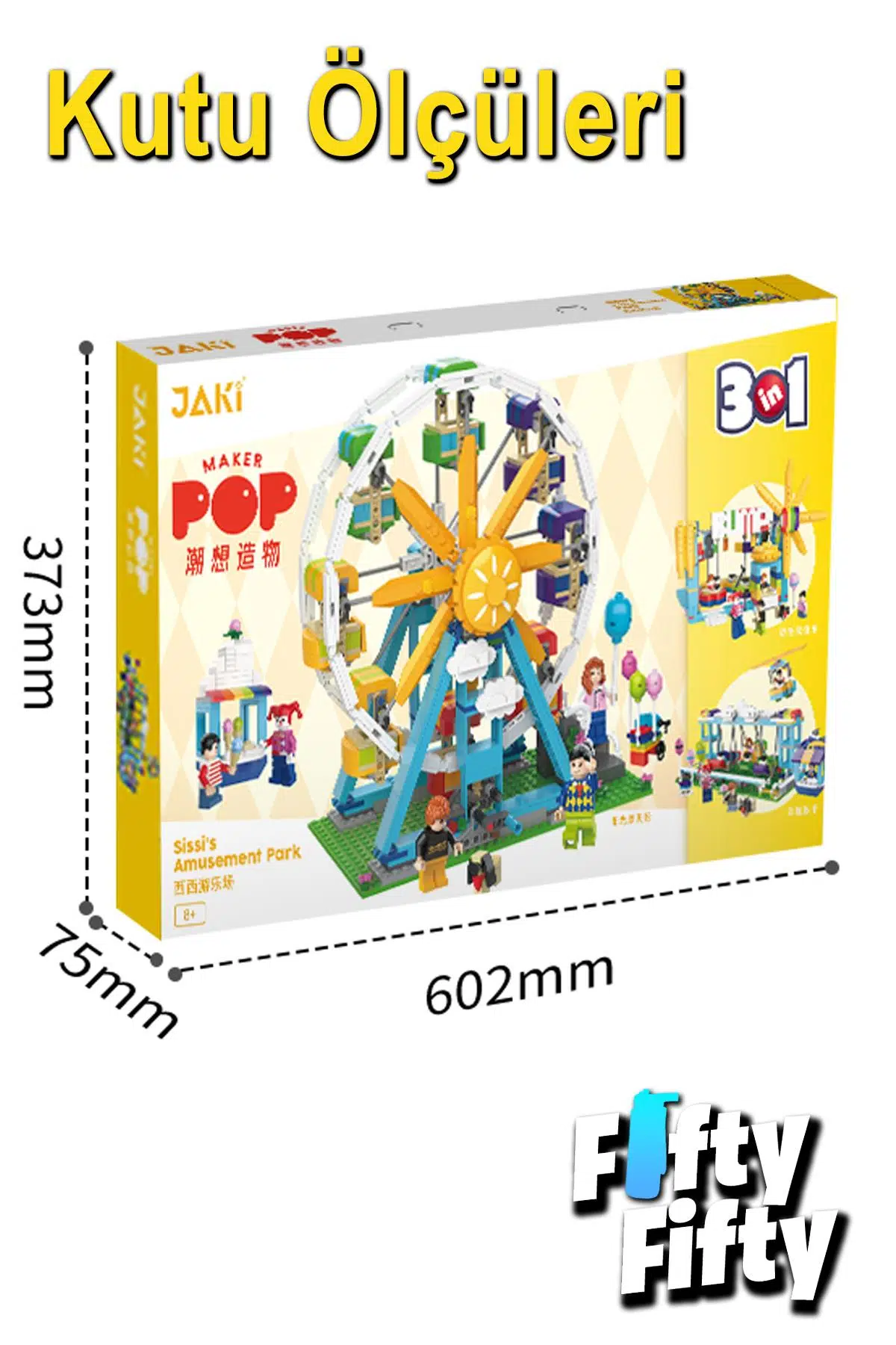 Jaki Maker Pop 3 In 1 Lunapark -3 Farklı Model Içerir- (1107 Parça) Oyuncak Yapım Seti