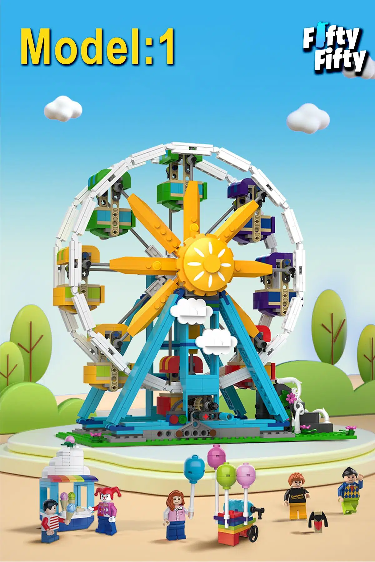 Jaki Maker Pop 3 In 1 Lunapark -3 Farklı Model Içerir- (1107 Parça) Oyuncak Yapım Seti