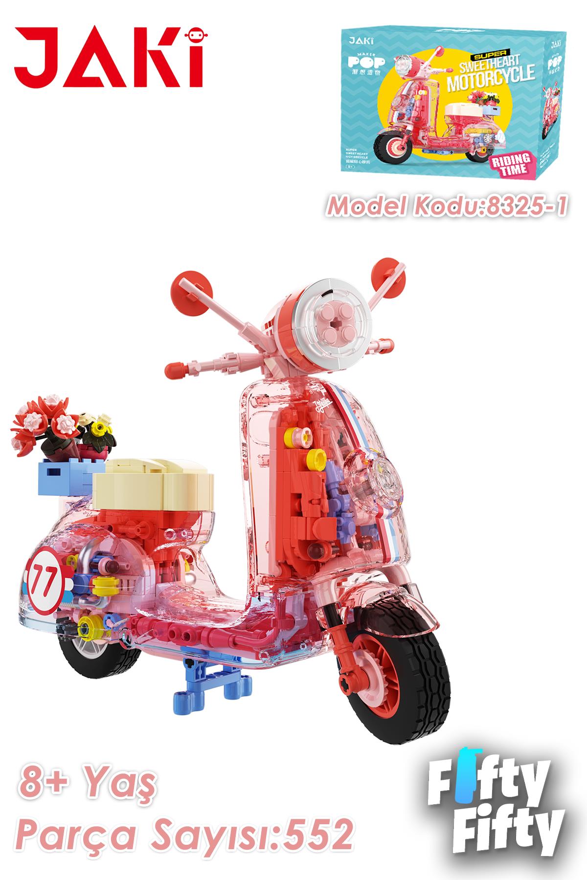 Jaki Maker Pop Süper Havalı Motosiklet -JK8325-1 (552 Parça) Oyuncak Yapım Seti