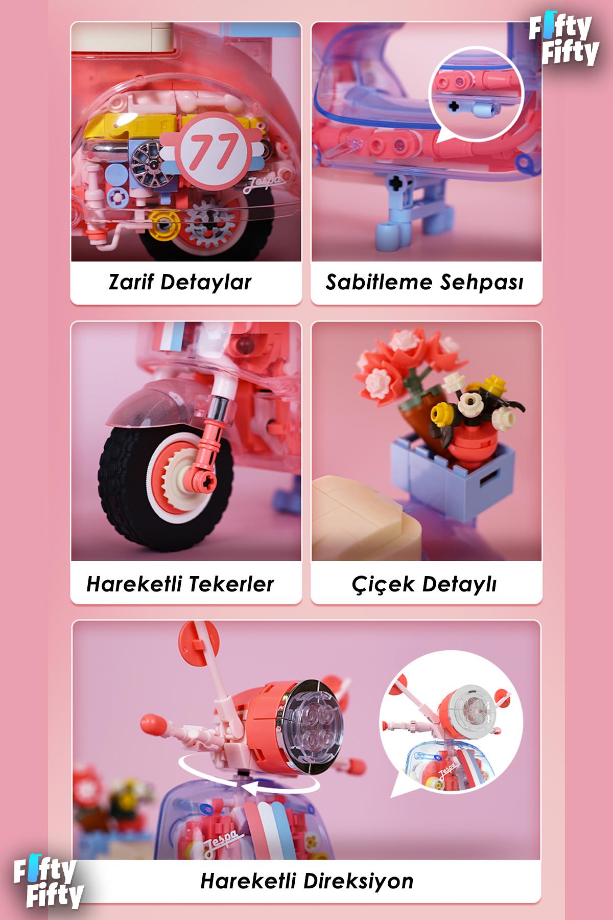 Jaki Maker Pop Süper Havalı Motosiklet -JK8325-1 (552 Parça) Oyuncak Yapım Seti