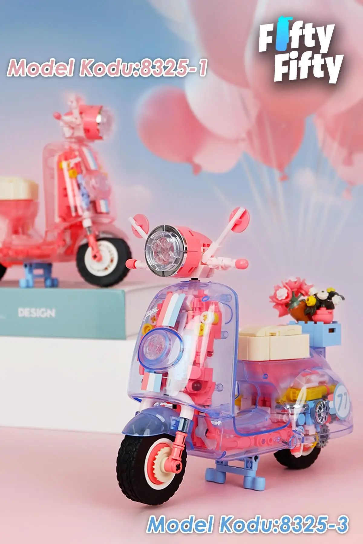 Jaki Maker Pop Süper Havalı Motosiklet -JK8325-1 (552 Parça) Oyuncak Yapım Seti