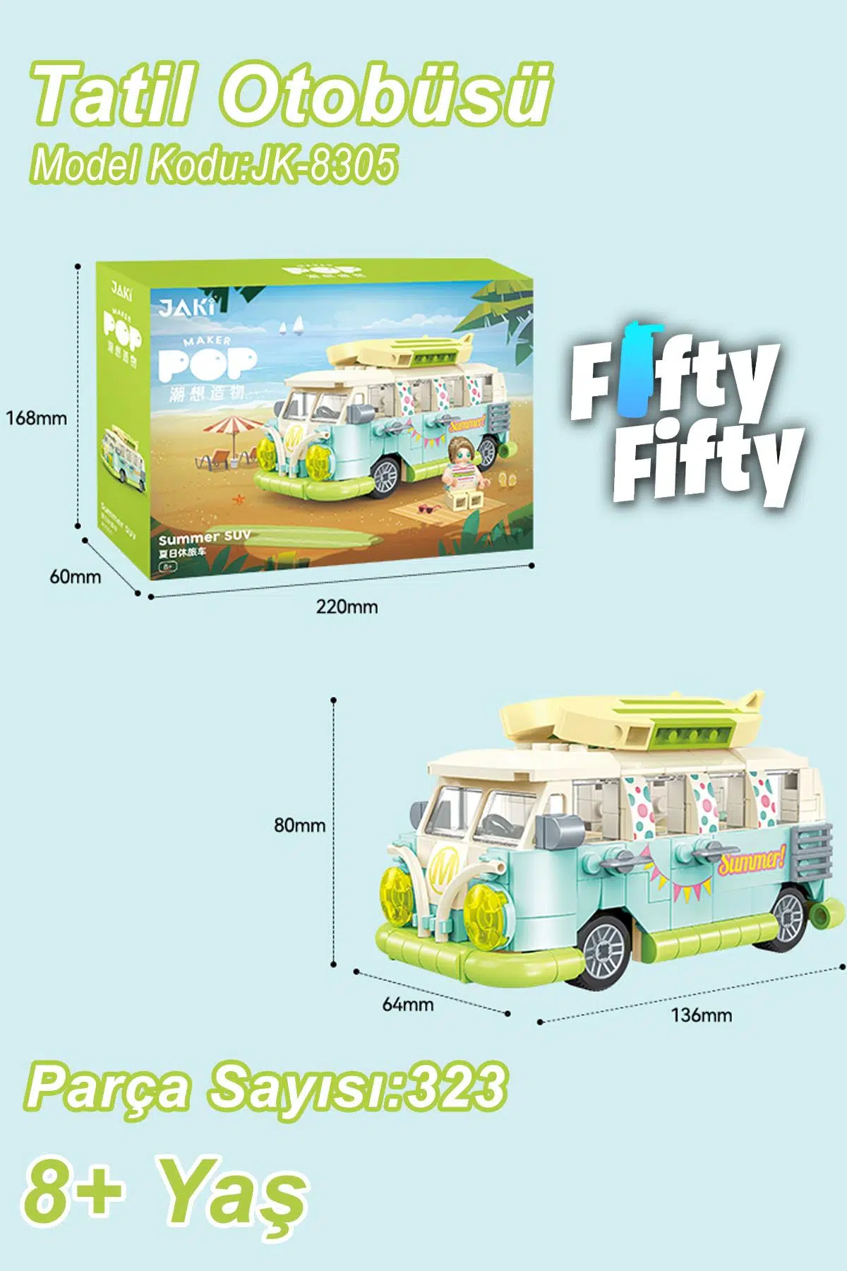 Jaki Maker Pop Tatil Otobüsü -JK8305(323 Parça) Oyuncak Yapım Setinew