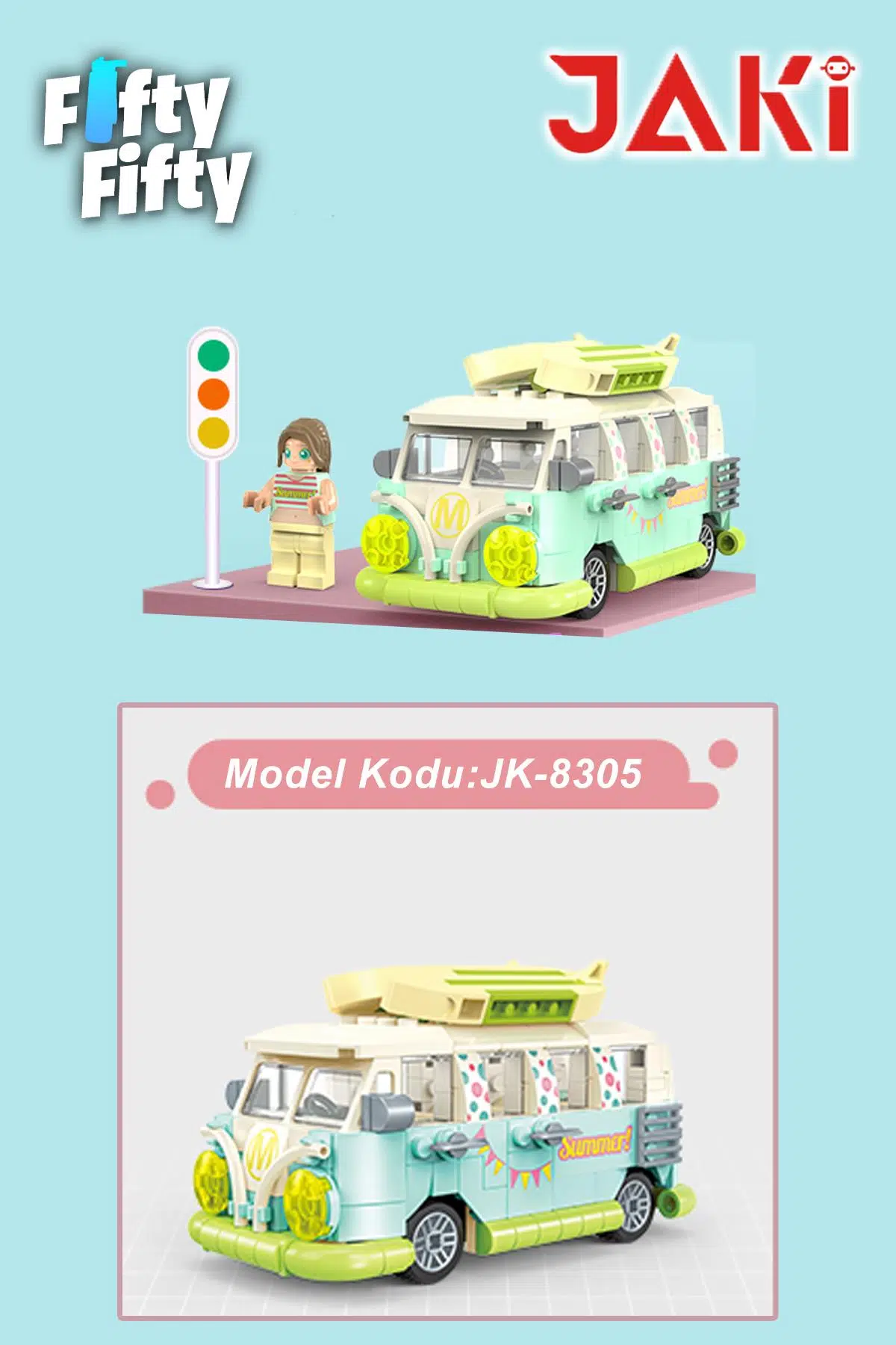 Jaki Maker Pop Tatil Otobüsü -JK8305(323 Parça) Oyuncak Yapım Setinew