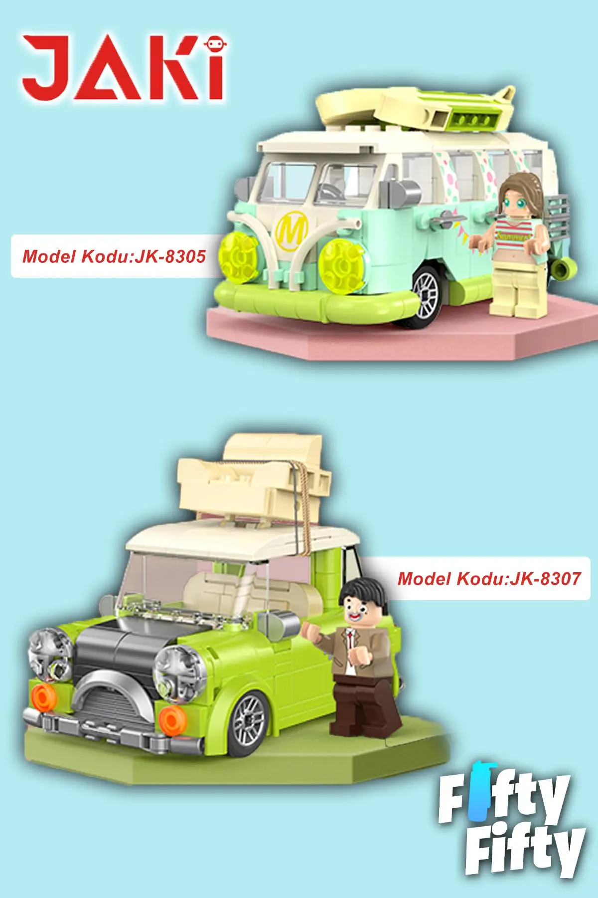 Jaki Maker Pop Tatil Arabası -JK8307(305 Parça) Oyuncak Yapım Seti