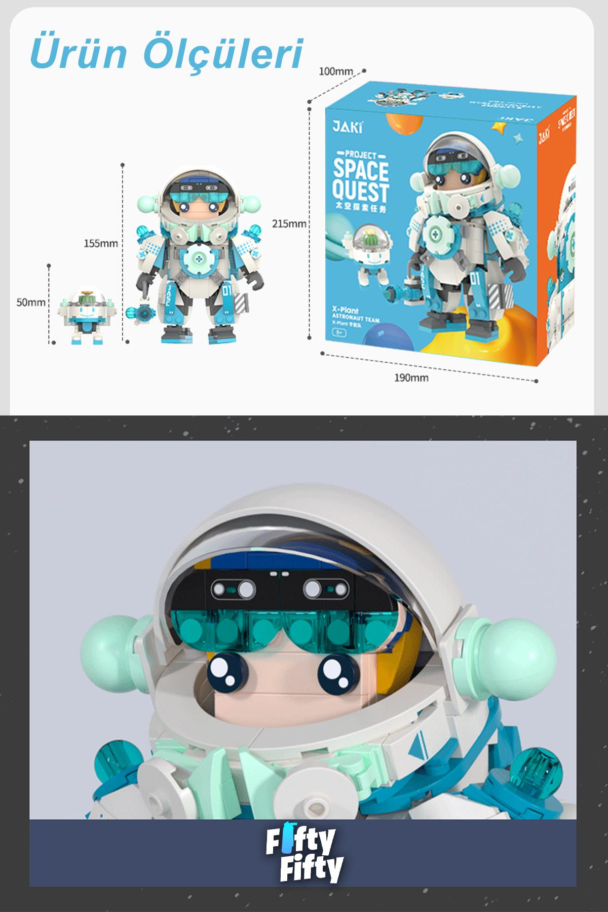 Jaki Space Quest Serisi Mavi ASTRONOT-JK9107(488 Parça) Oyuncak Yapım Seti