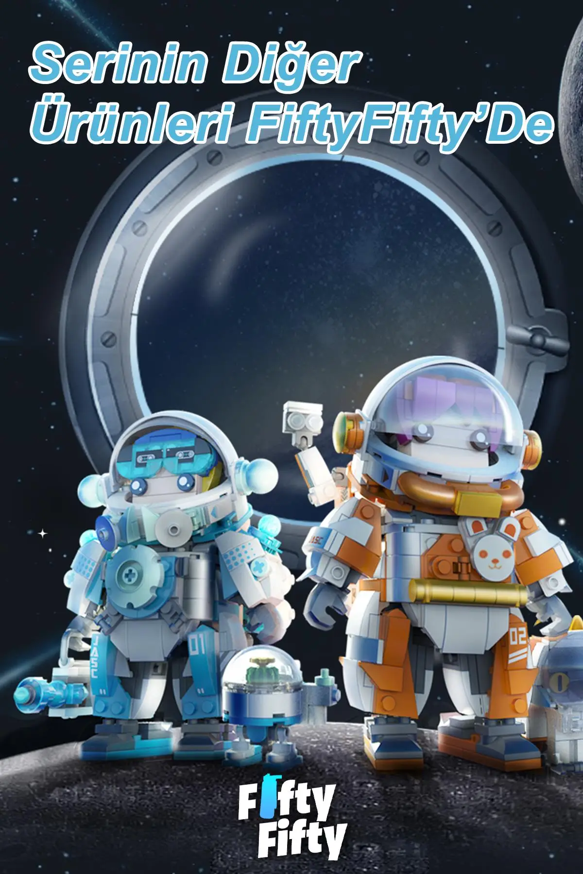 Jaki Space Quest Serisi Mavi ASTRONOT-JK9107(488 Parça) Oyuncak Yapım Seti