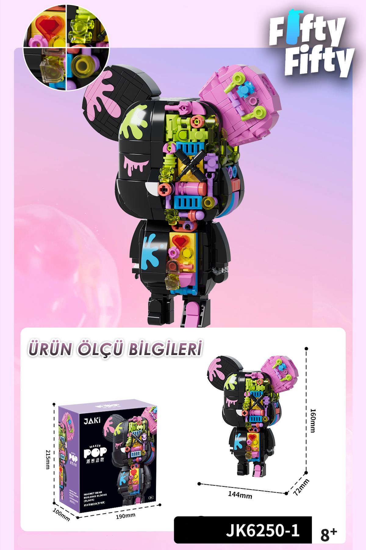 Jaki Maker Pop Mıknatıs Ayı -JK6250-1(546 Parça) Oyuncak Yapım Seti