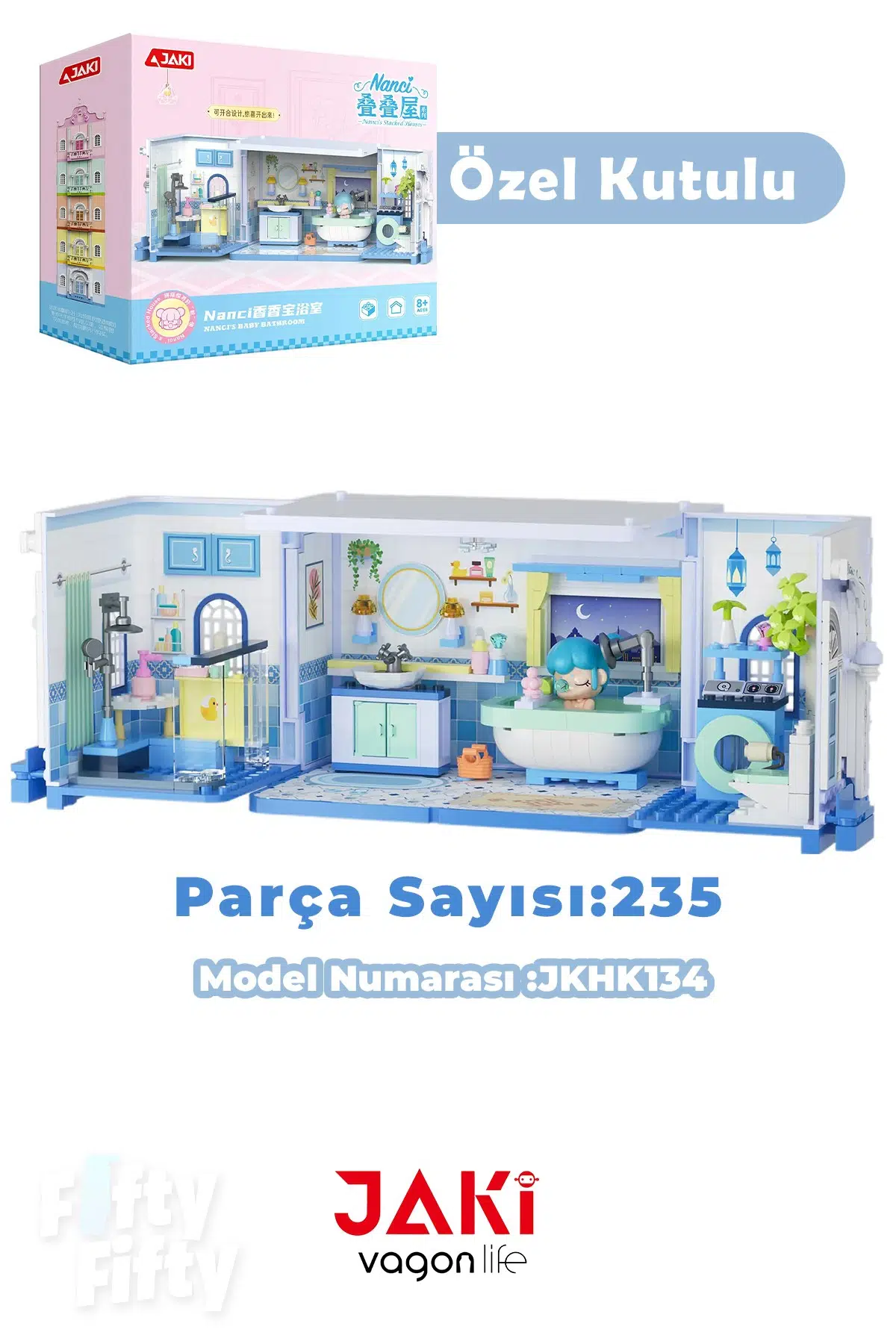 JAKİ Nanci Serisi Banyo / Duş 235 Parça Oyuncak Yapım Seti -FFJKHK134