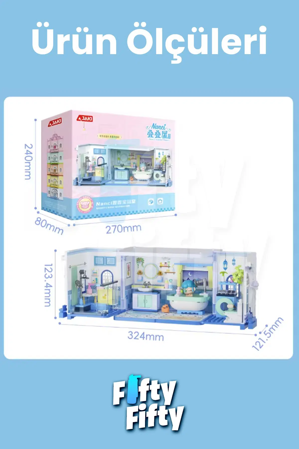 JAKİ Nanci Serisi Banyo / Duş 235 Parça Oyuncak Yapım Seti -FFJKHK134