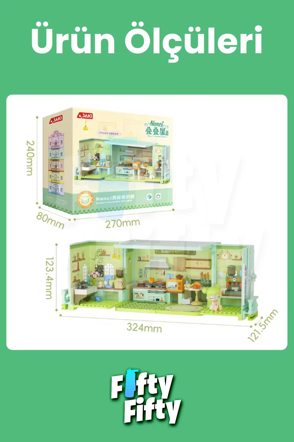 JAKİ Nanci Serisi Mutfak 263 Parça Oyuncak Yapım Seti -FFJKHK135