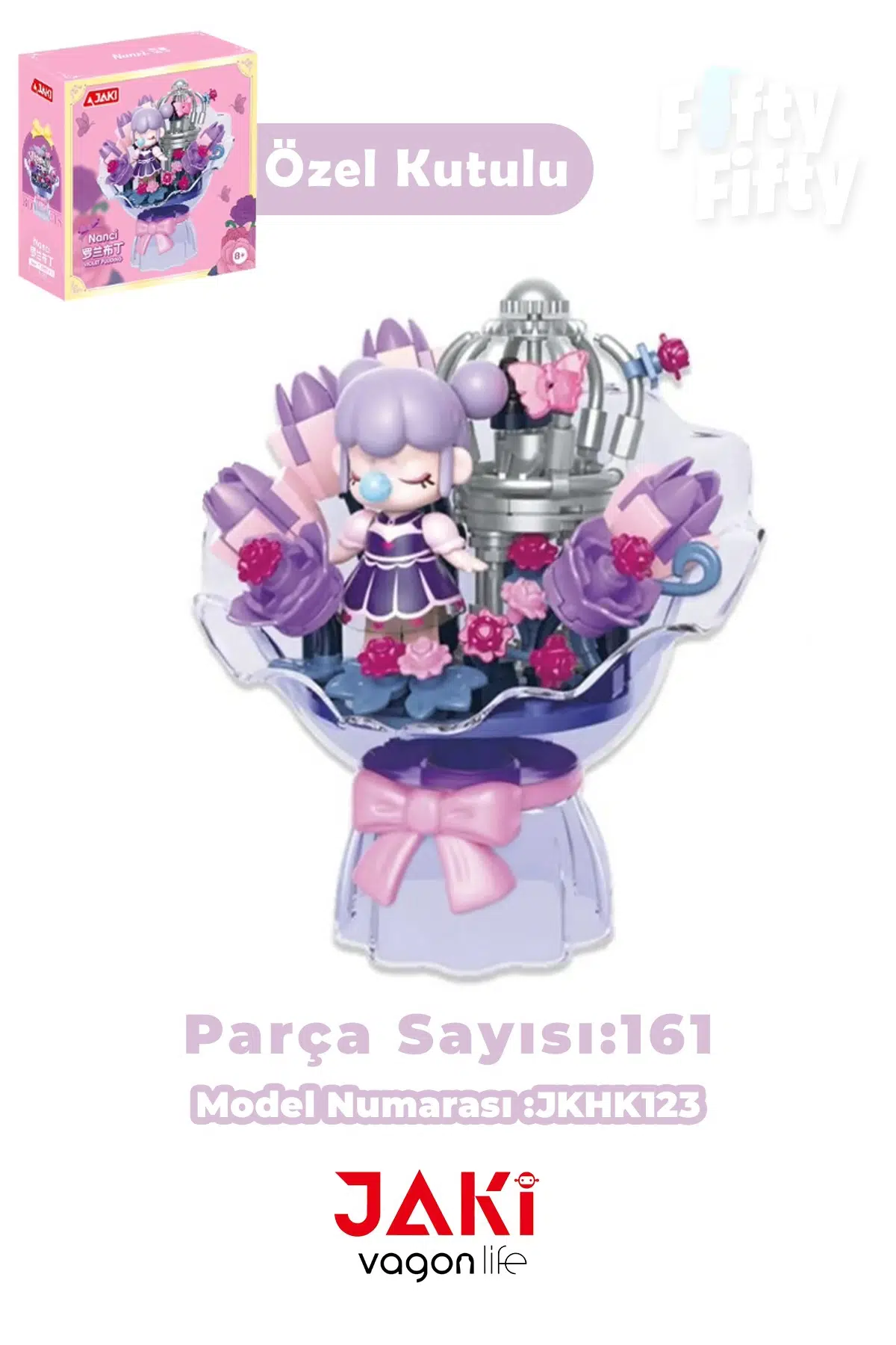 JAKİ Nanci Serisi Çiçek Buketi 161 Parça Oyuncak Yapım Seti -FFHK123